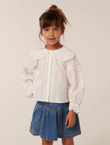 Kirby Girls Collar Blouse White Cloud Forever New