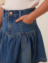 Sandra Girls Denim Frill Skirt Forever New