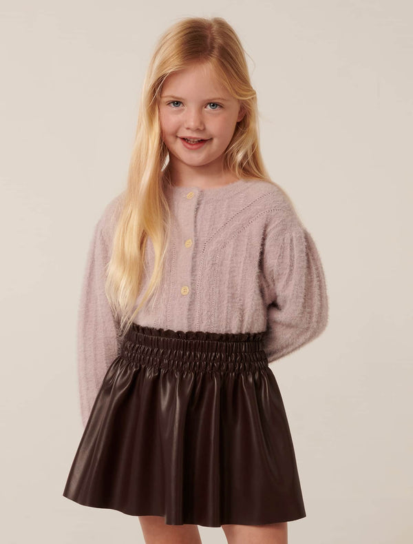 Delores Girls Shirred Skirt Chocolate Brown Forever New