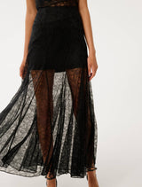 Mahalia Godet Lace Midi Skirt Forever New