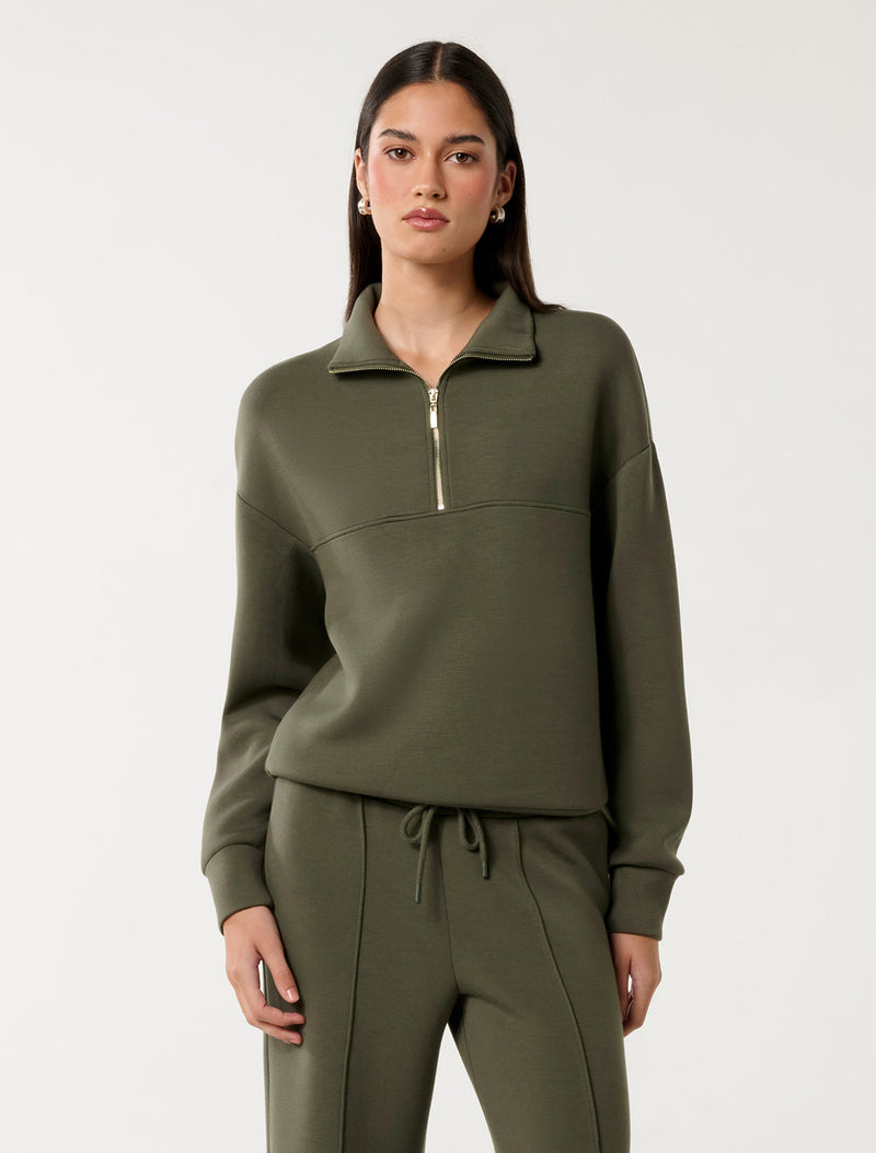 Lya Lounge Jumper Olive Green Forever New