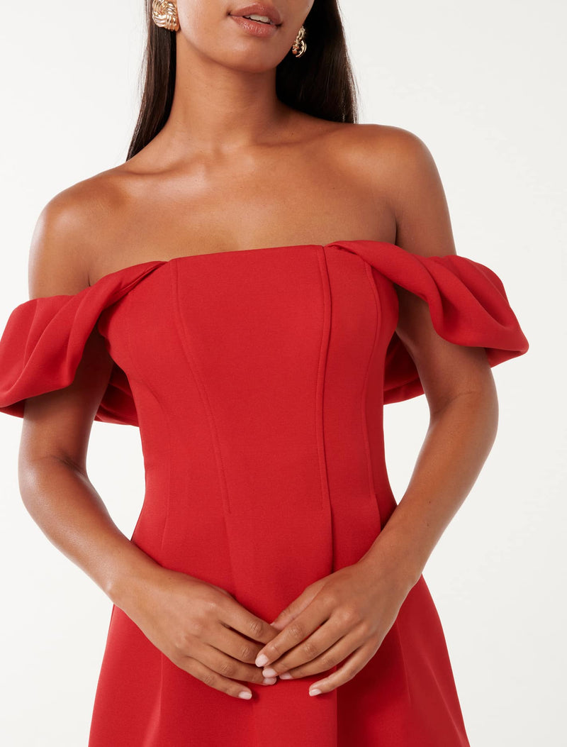 Jacquie Off Shoulder Mini Dress Forever New