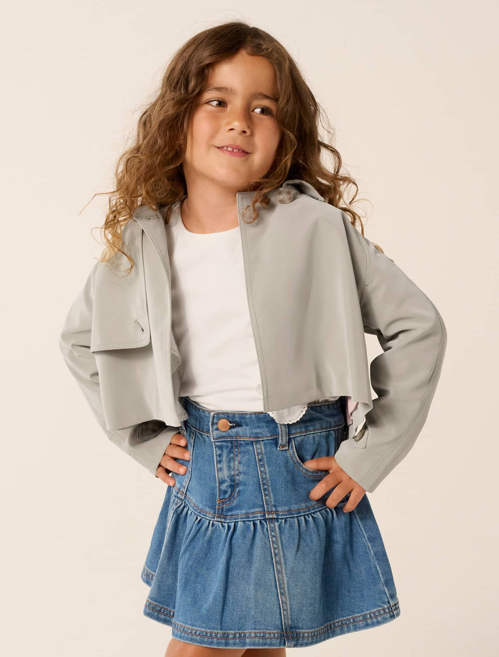 Tween Vance Cropped Trench Coat main image 1