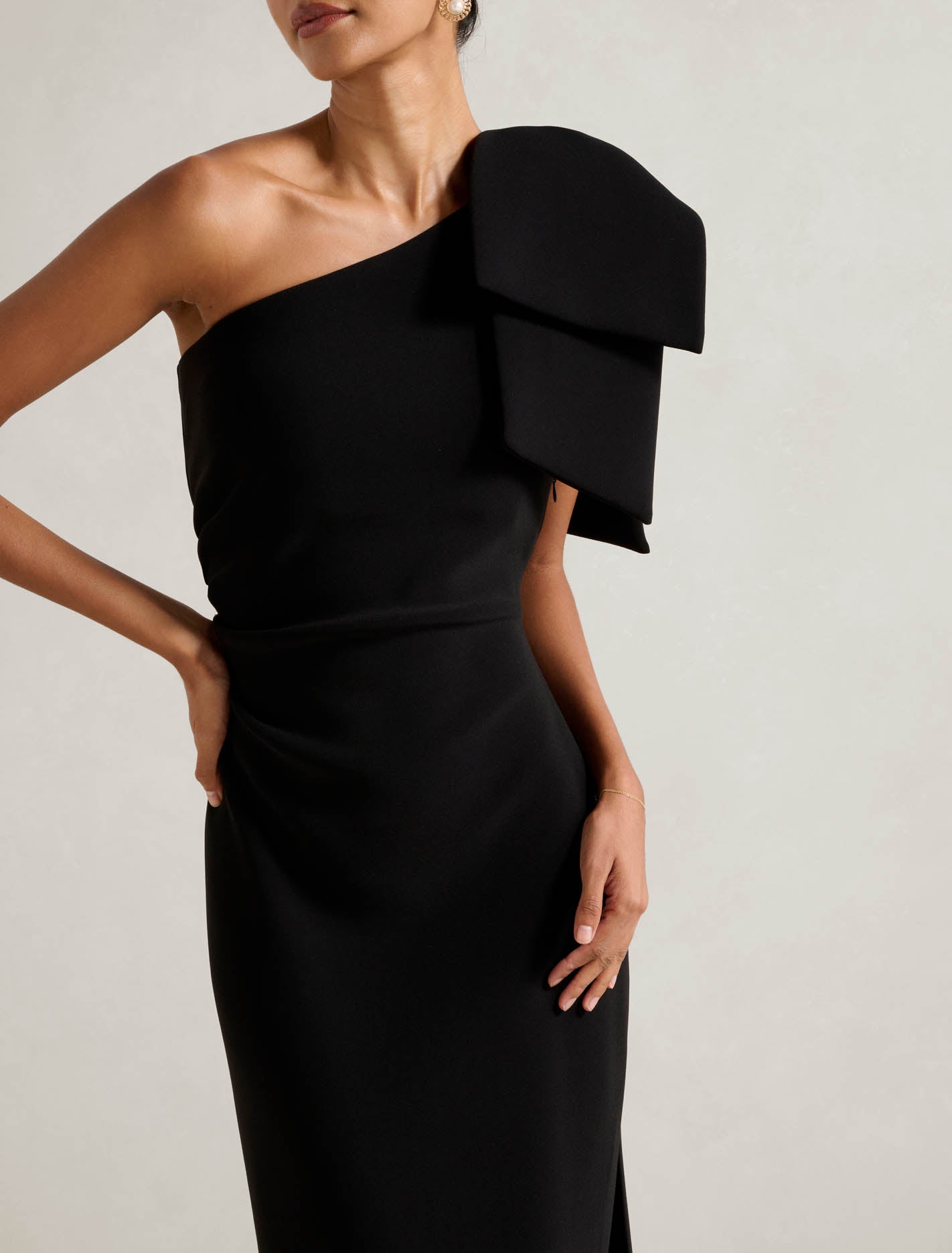 Lisa Petite One Shoulder Bow Dress Forever New