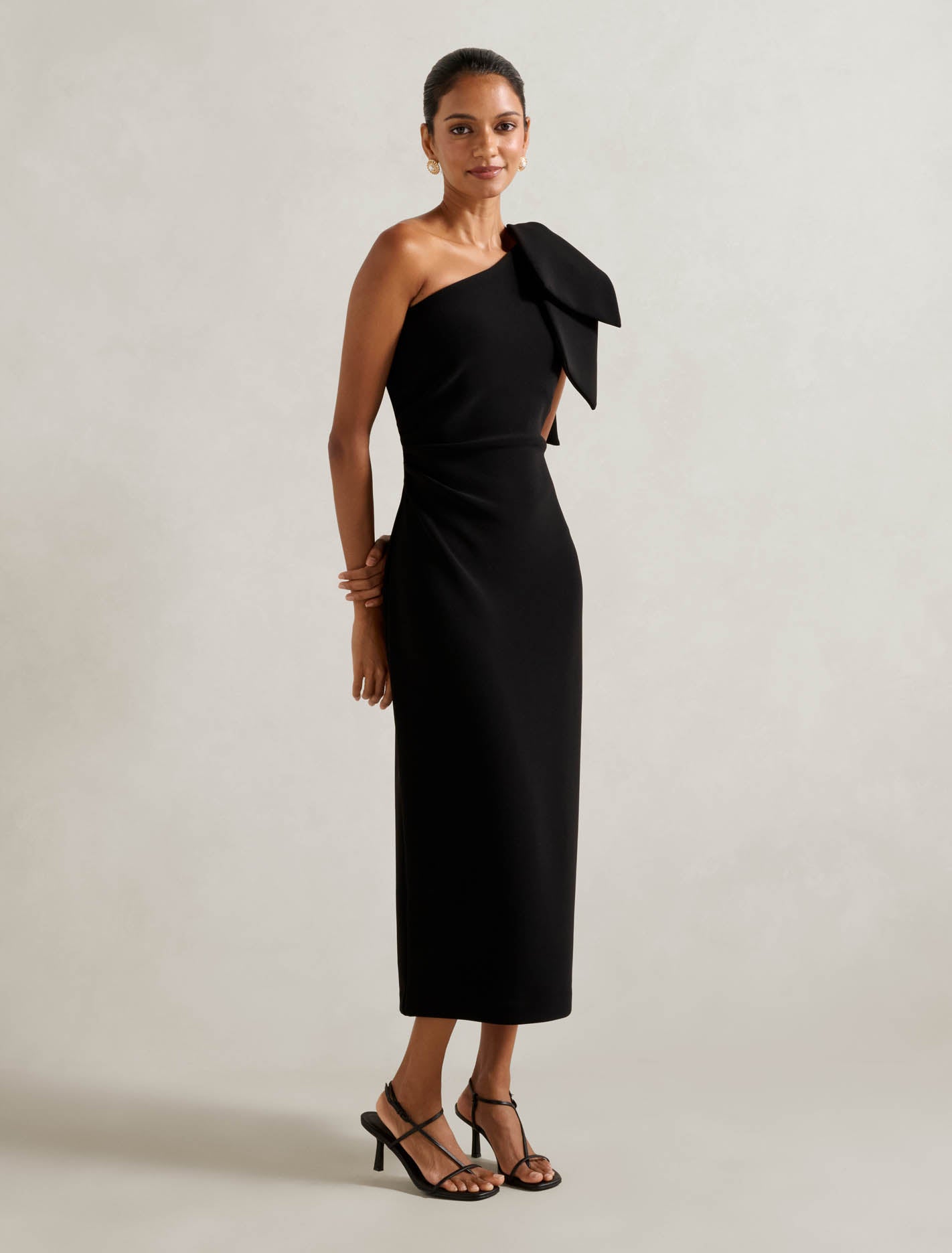 Lisa Petite One Shoulder Bow Dress Forever New