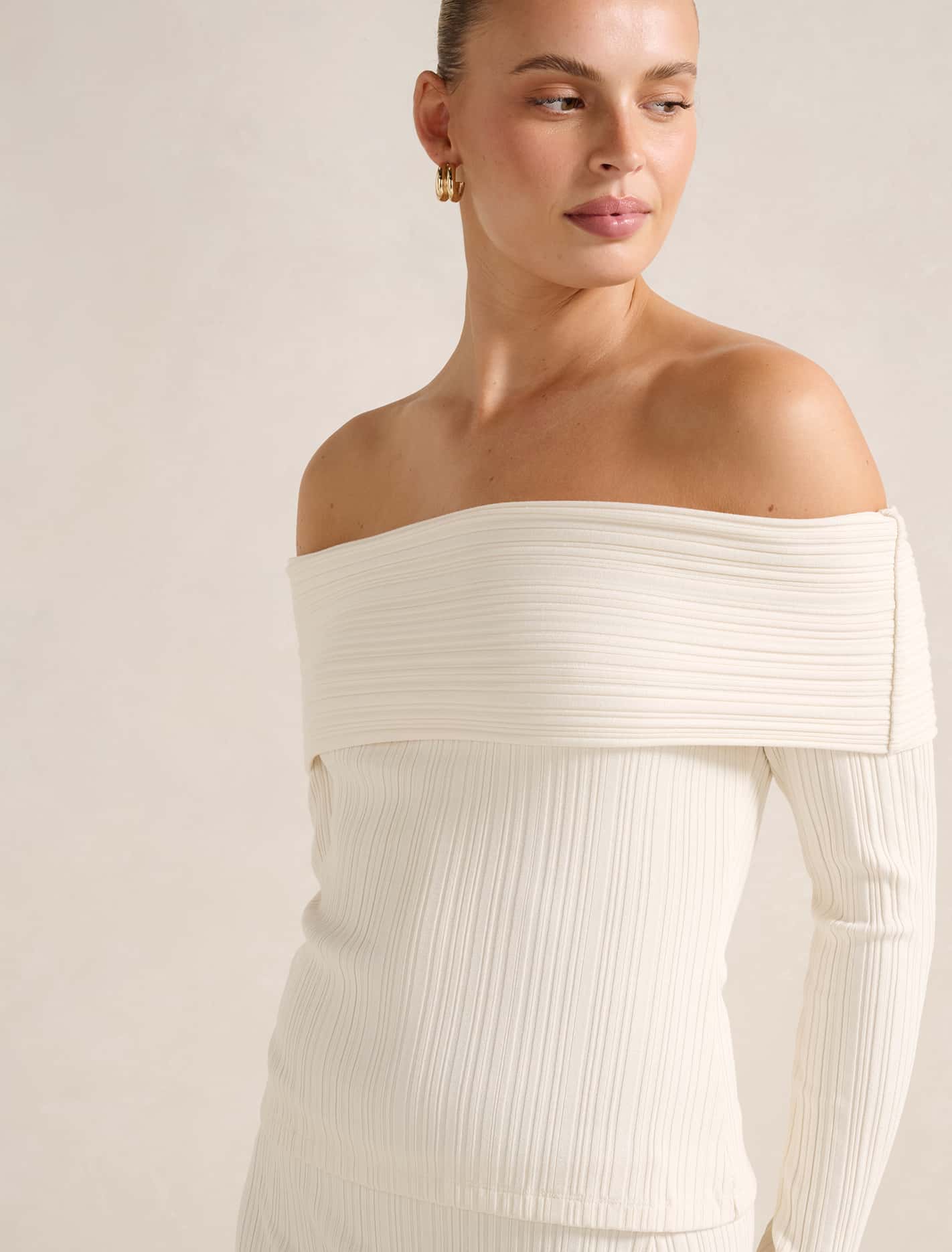 Maribella Rib Bardot Top Forever New