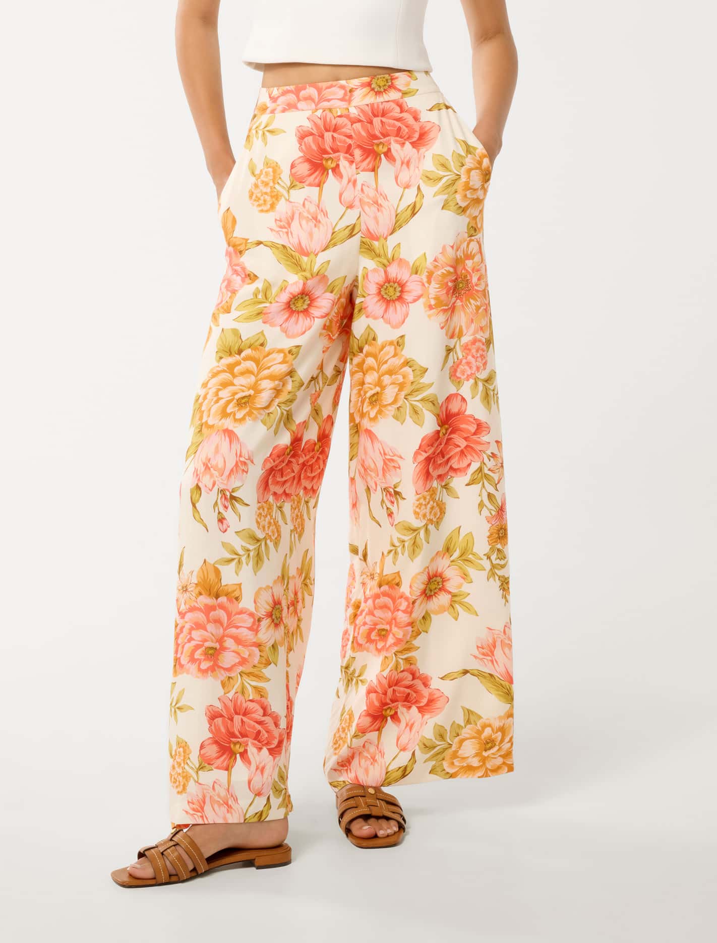 Ingrid Wide Leg Pants Paxton Floral Forever New