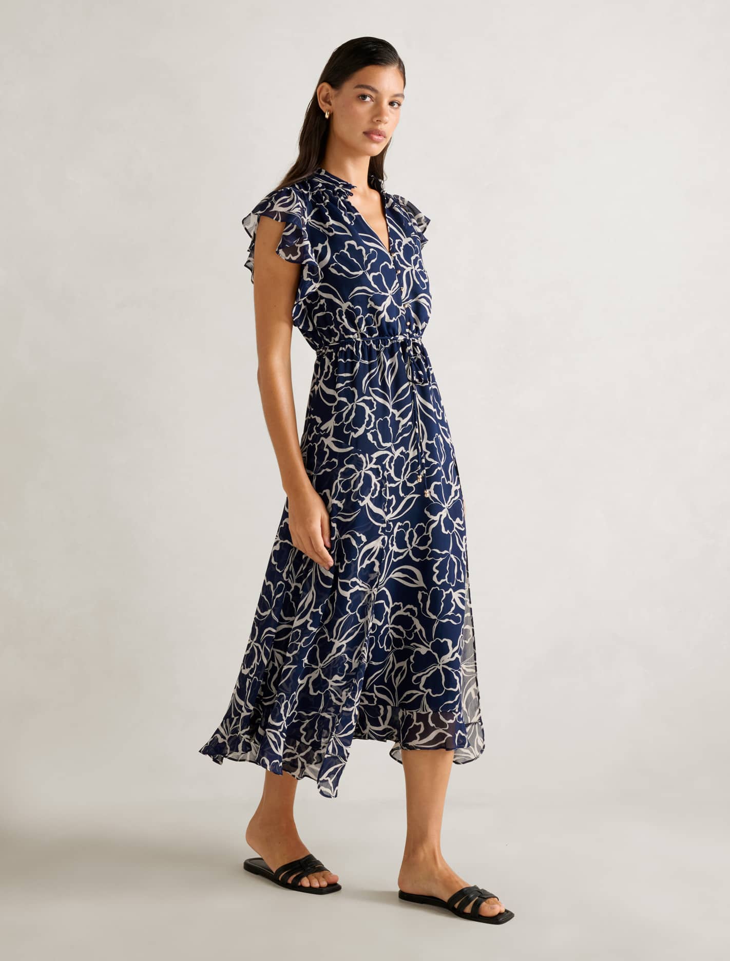 Maxwell Flutter Sleeve Midi Dress Forever New