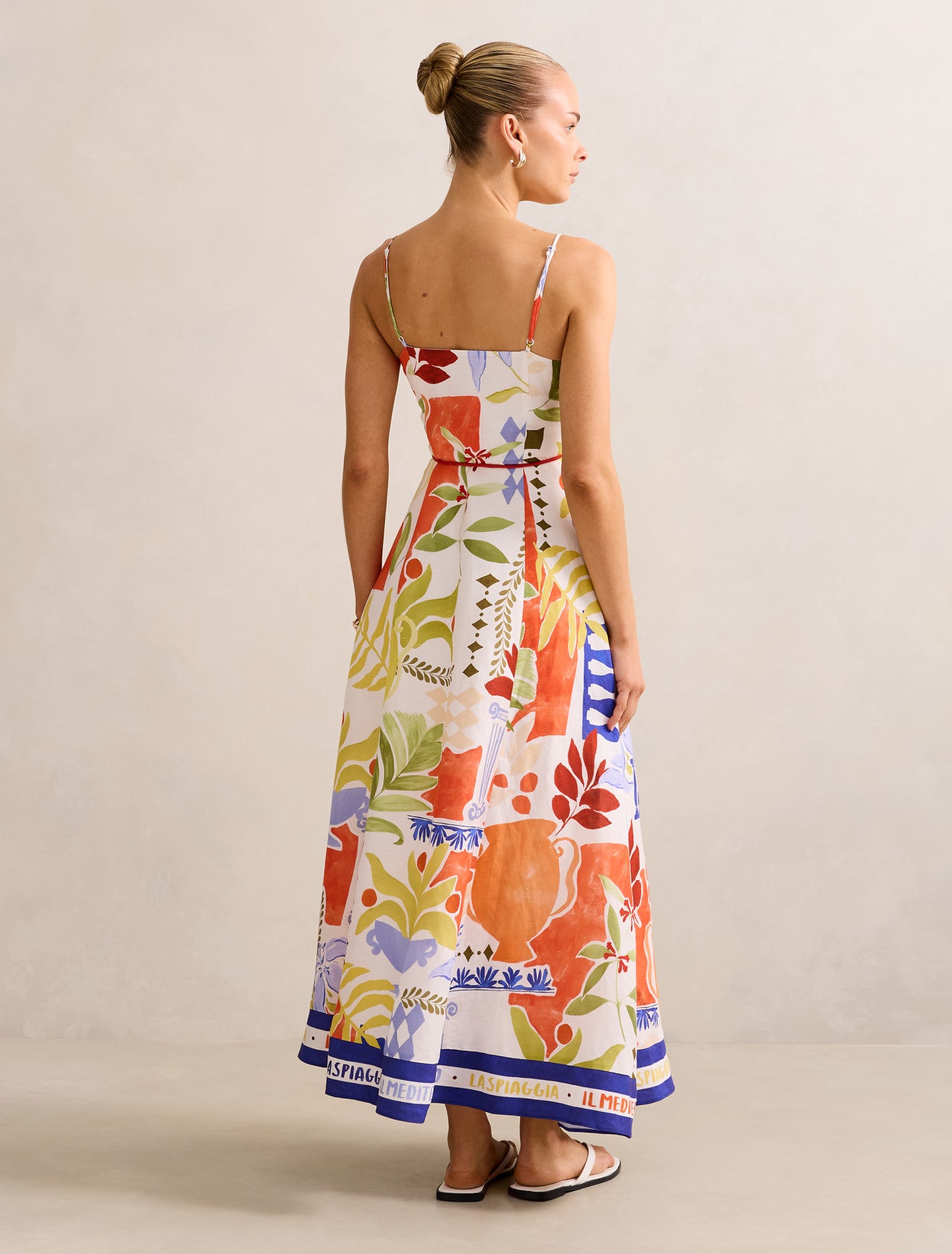 Mattie Seam Detail Linen Midi Dress Forever New