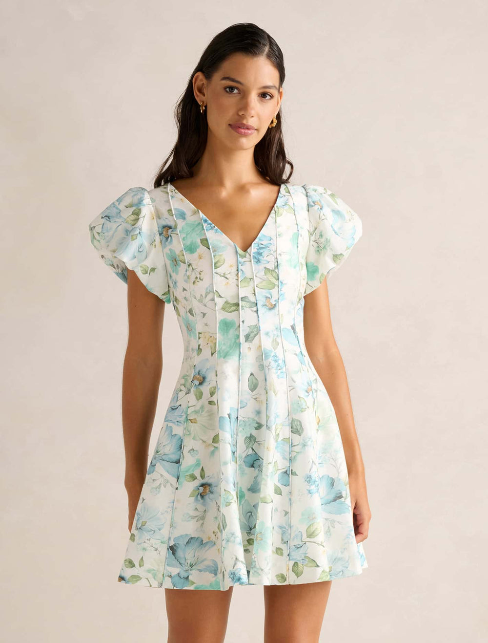 Lacey Puff Sleeve Mini Dress