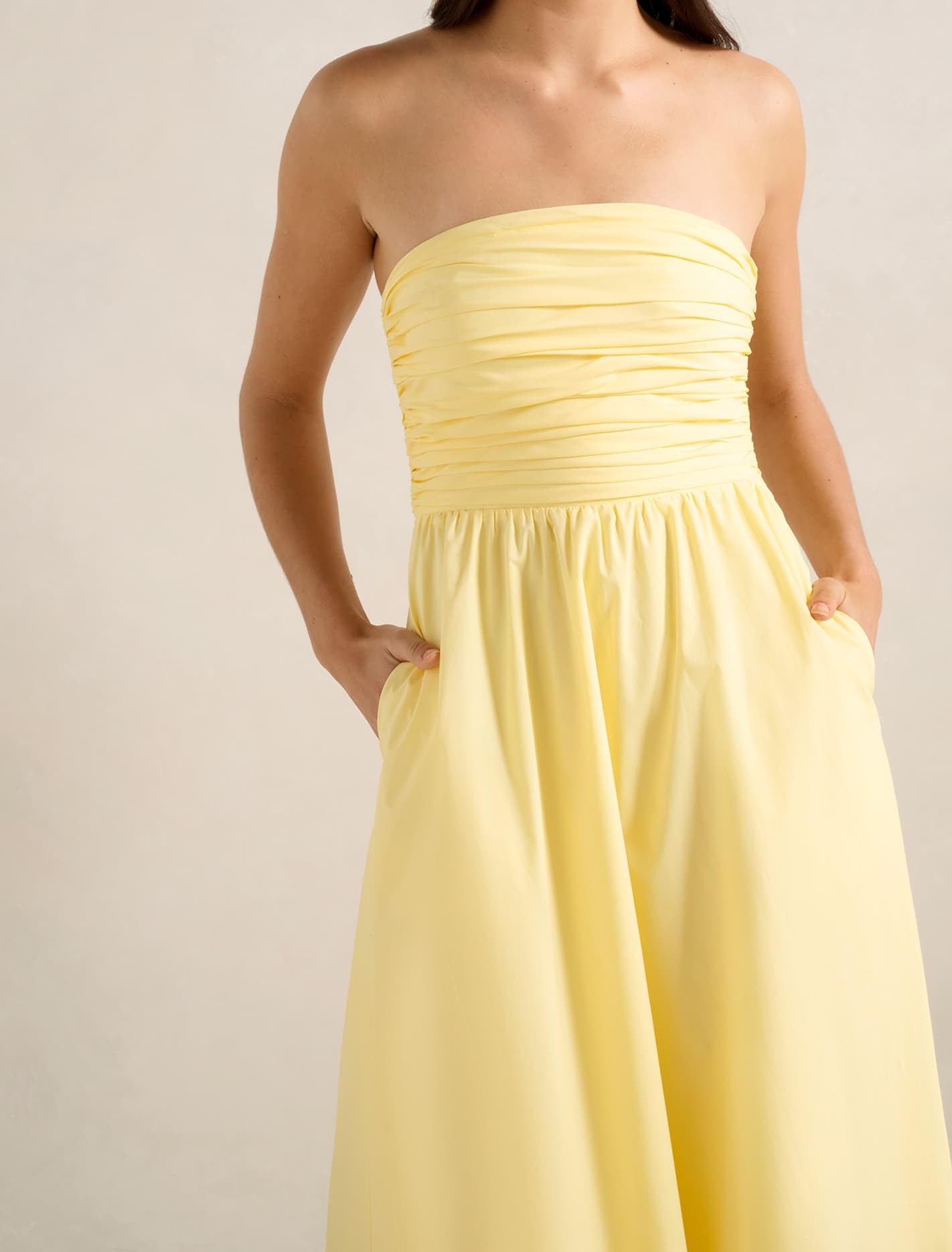 Matisse Ruched Cotton Halter Midi Dress Forever New