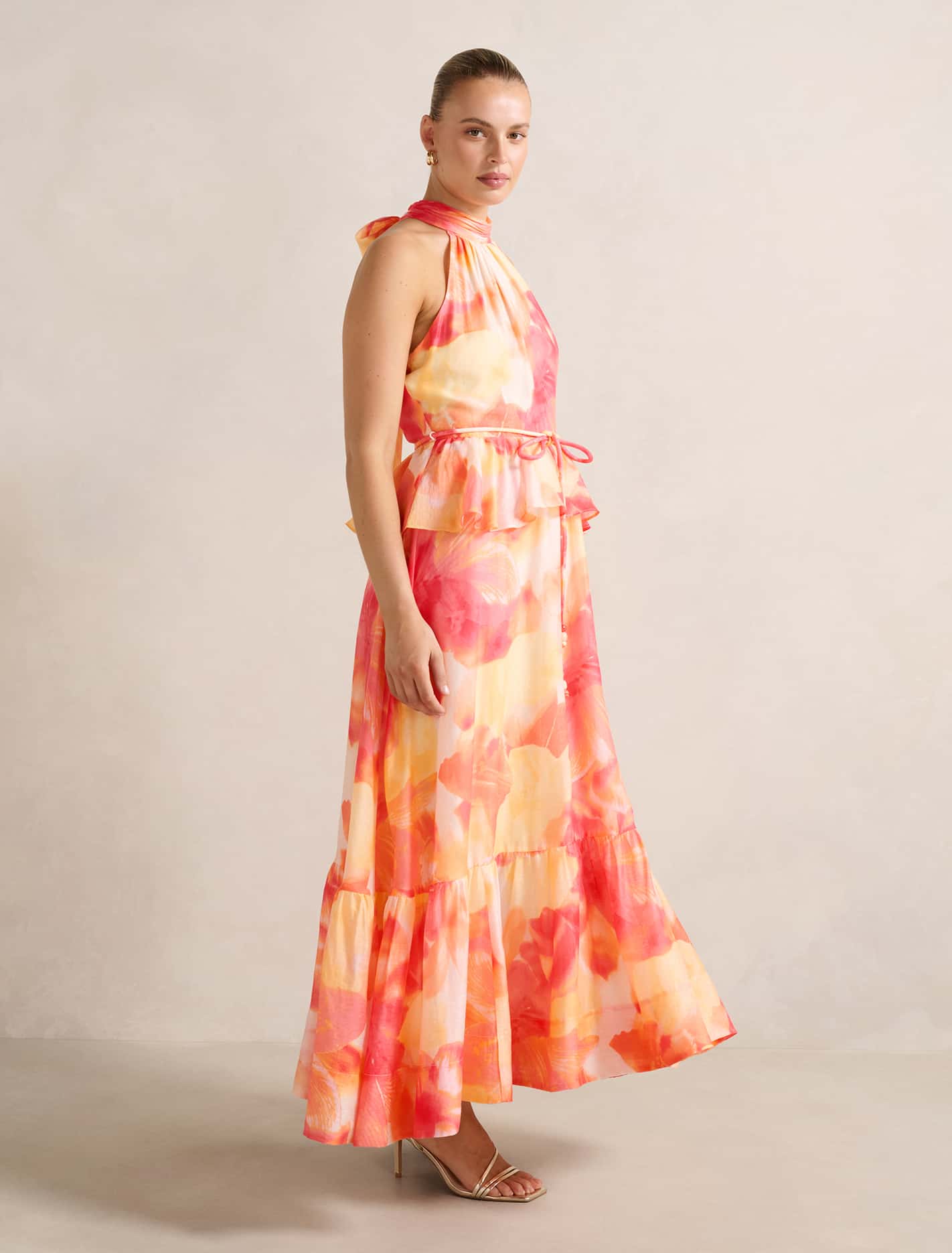 Serena Halter Peplum Maxi Dress Forever New