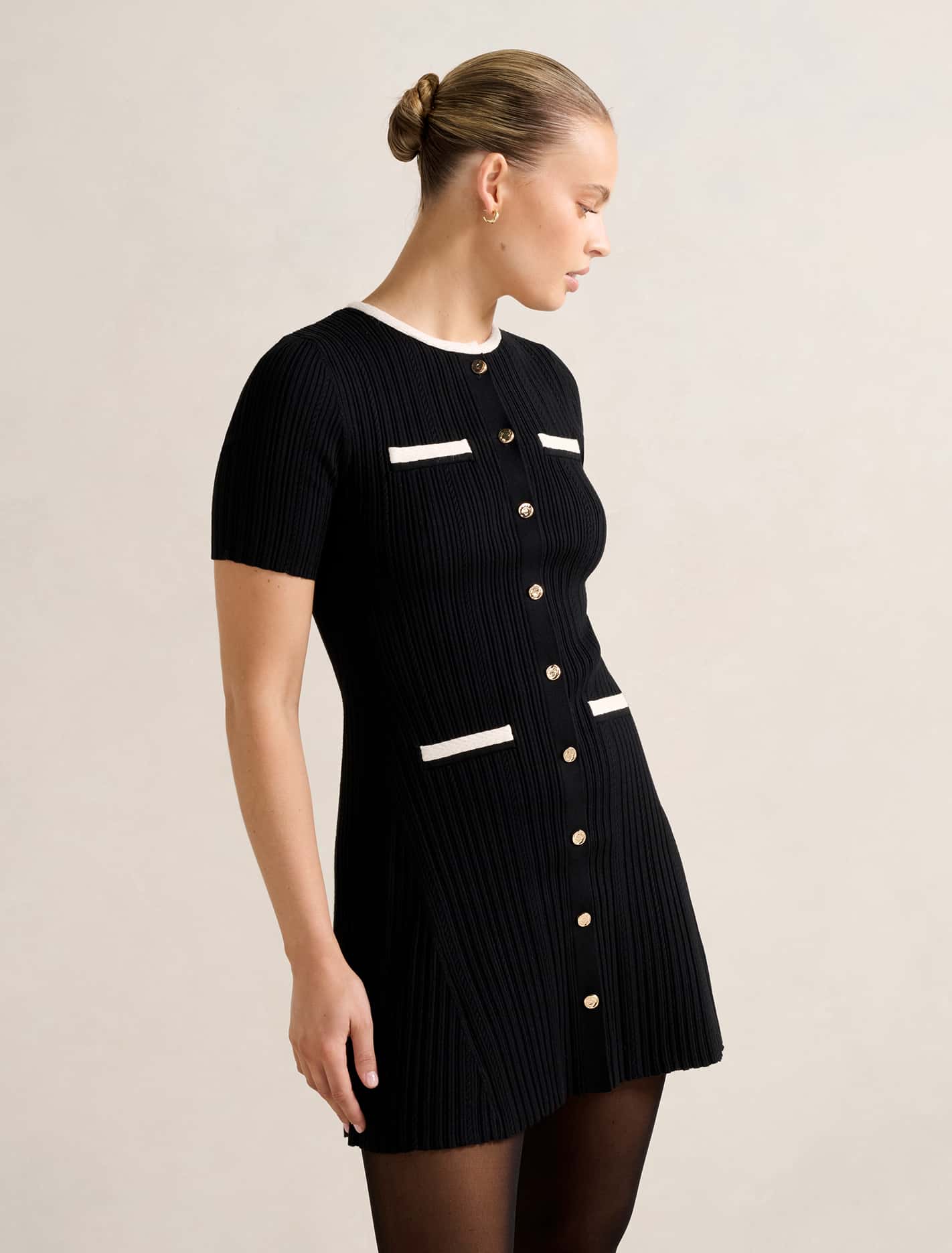 Brielle Short Sleeve Knit Mini Dress Forever New