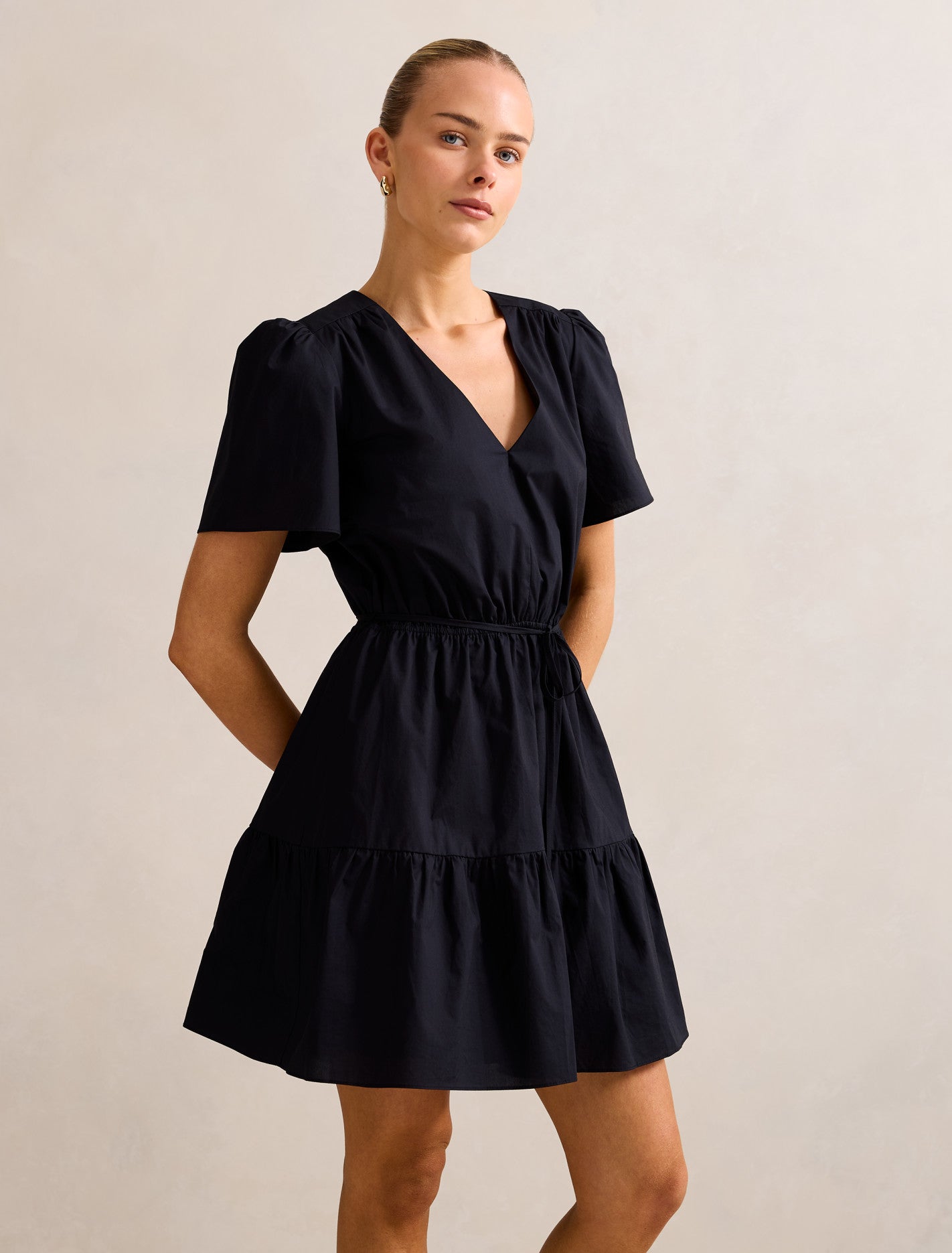 Hattie Short Sleeve Cotton Mini Dress
