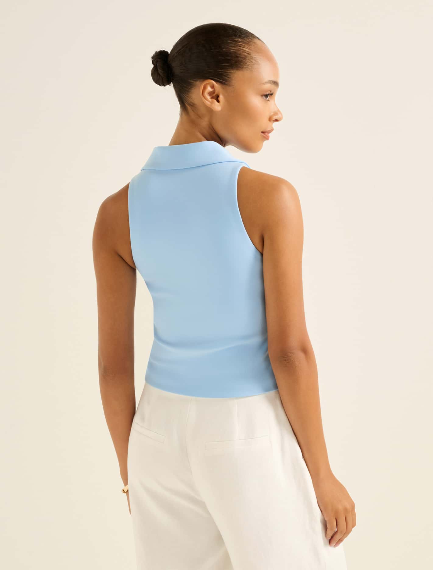 Tilly Button Detail Halter Top Forever New