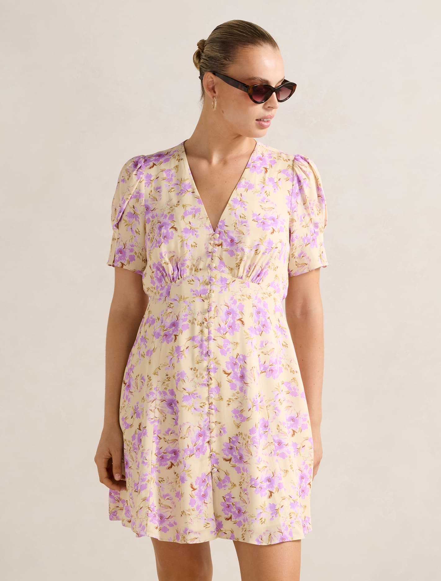 Saffron Printed Mini Sun Dress Saja Ditsy Forever New