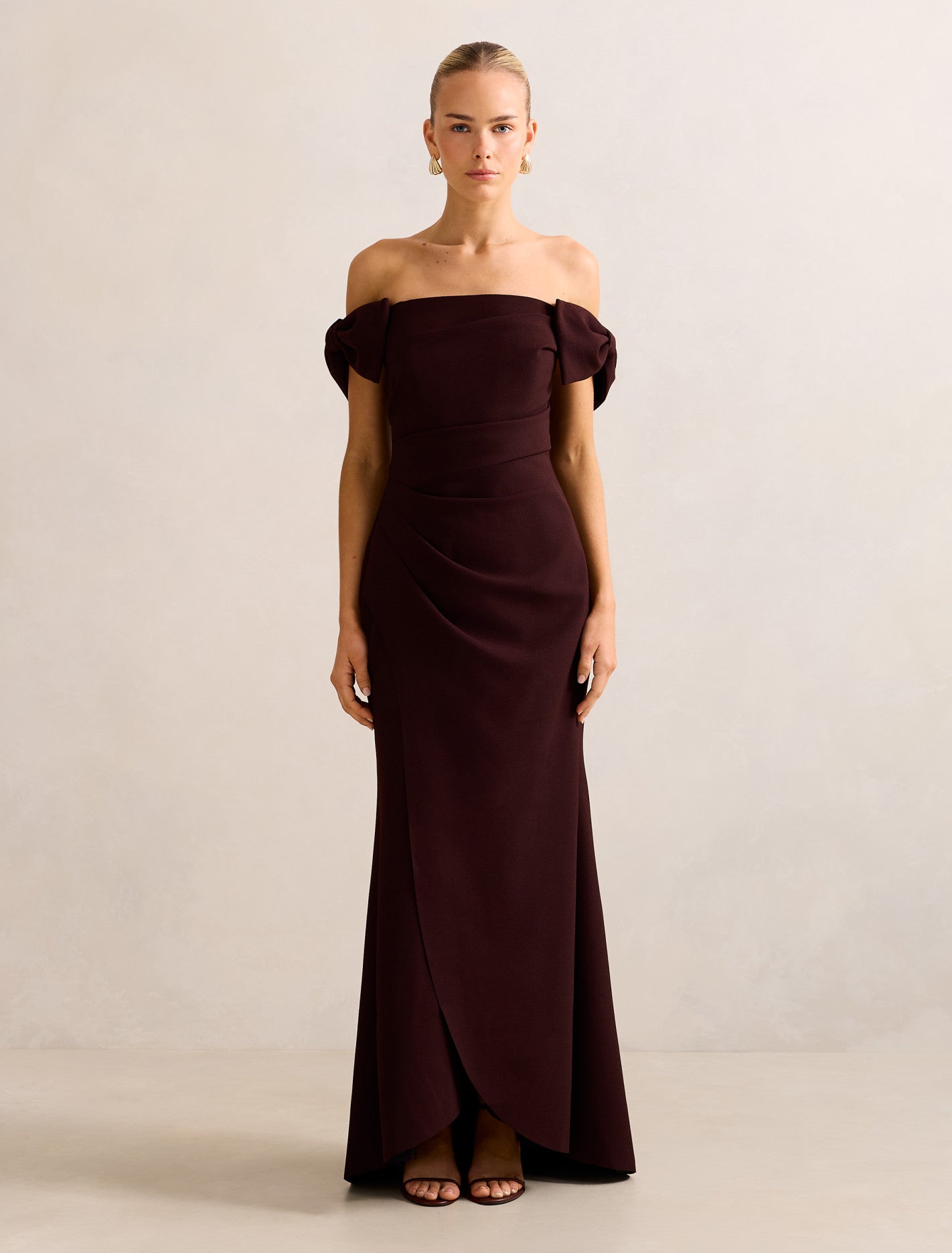 Kalee Bow Wrap Skirt Dress Deep Plum Forever New