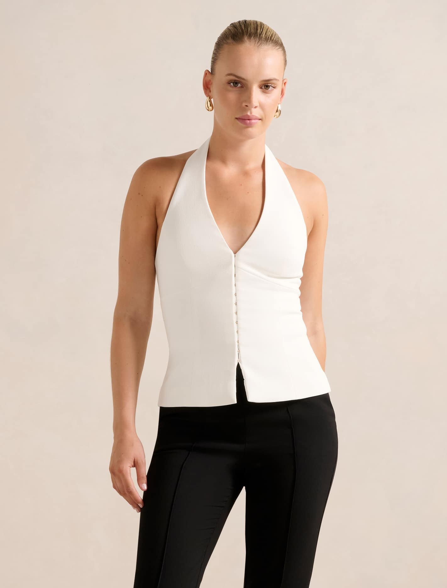 Ricki Halter Waistcoat Porcelain Forever New
