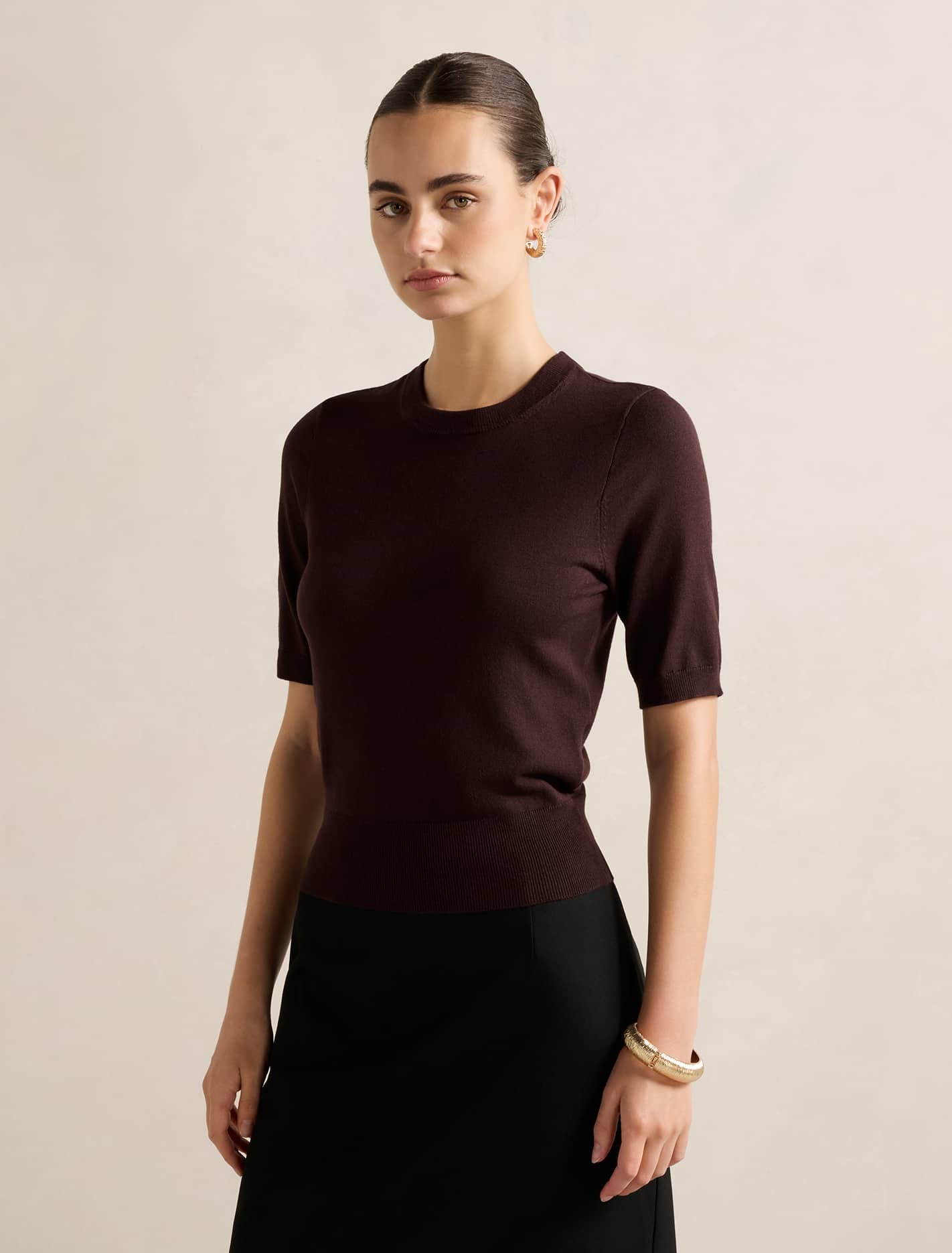 Maisie Short Sleeve T-Shirt Chocolate | Forever New