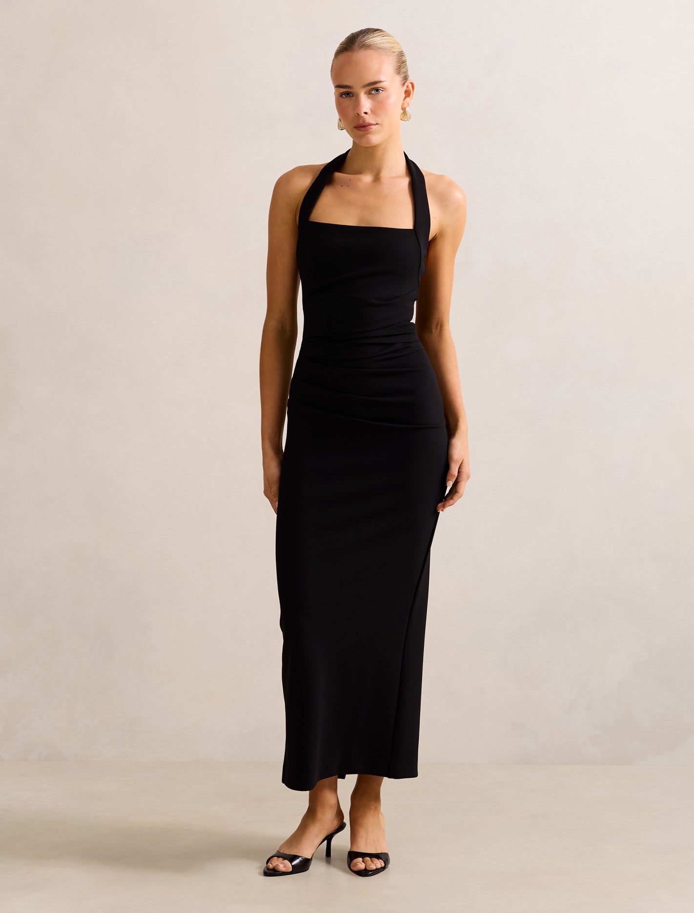 Georgie Halter Ruched Bodycon Dress