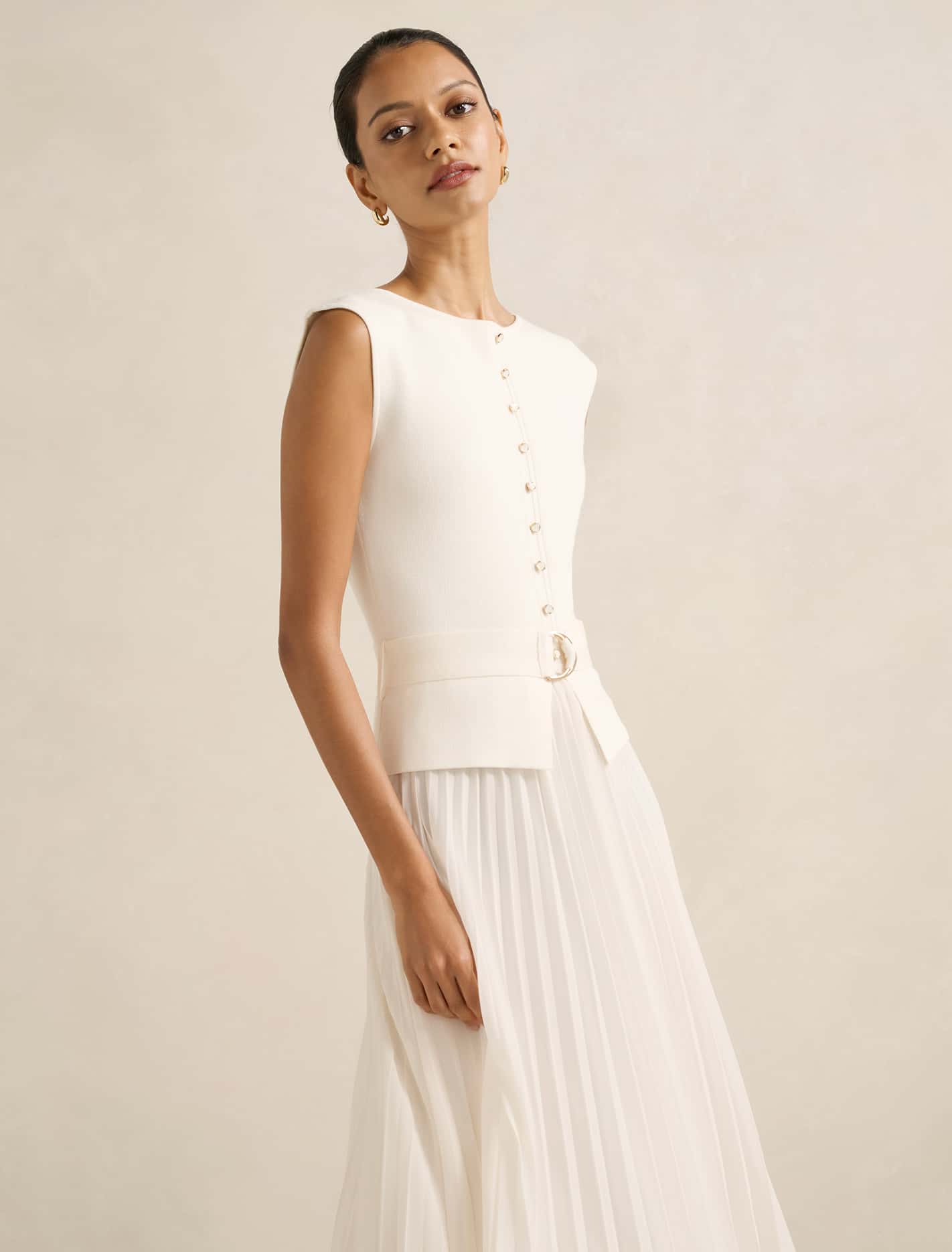 Lelani Petite Pleat Hem Midi Dress Forever New
