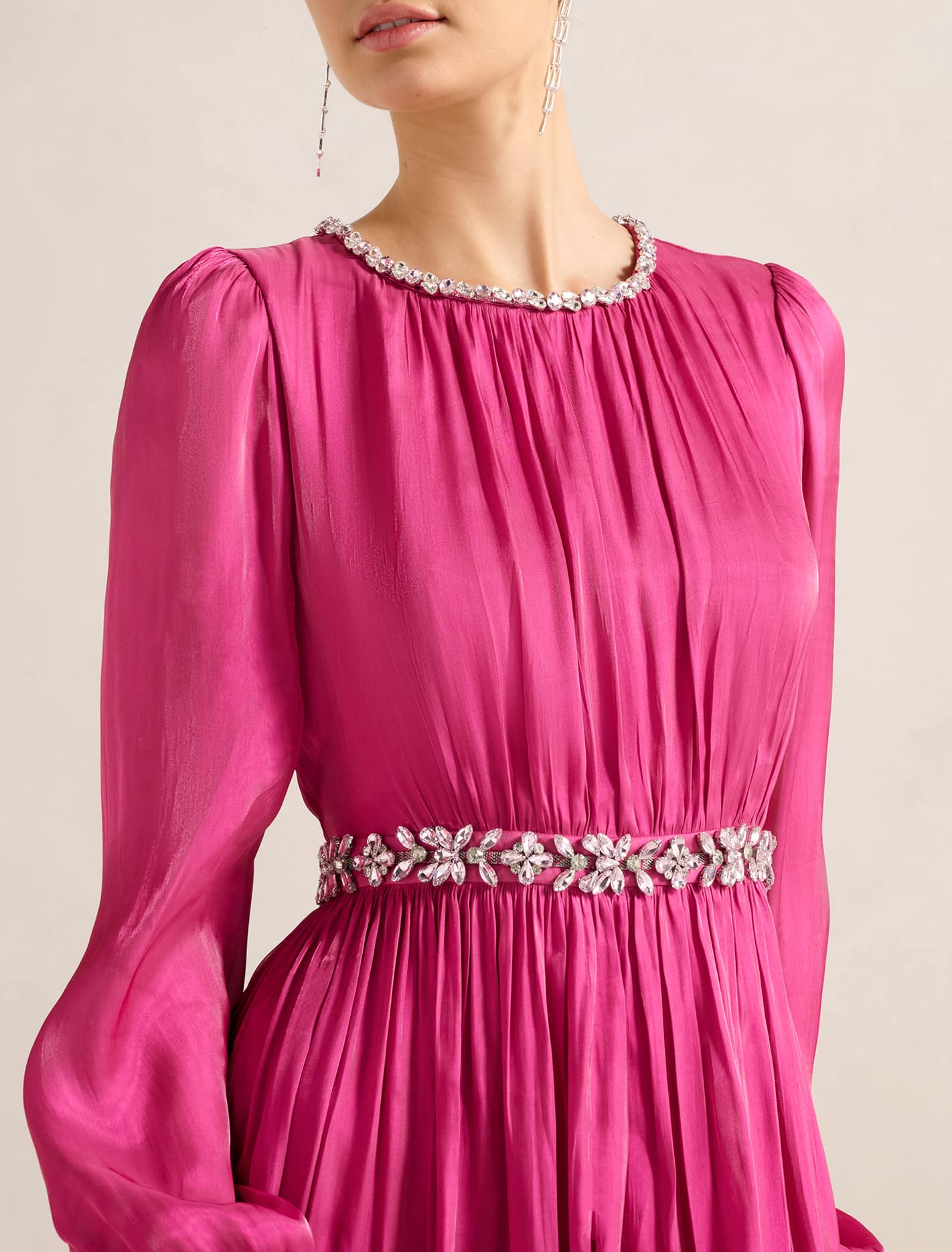 Elvia Metallic Belted Maxi Dress Forever New