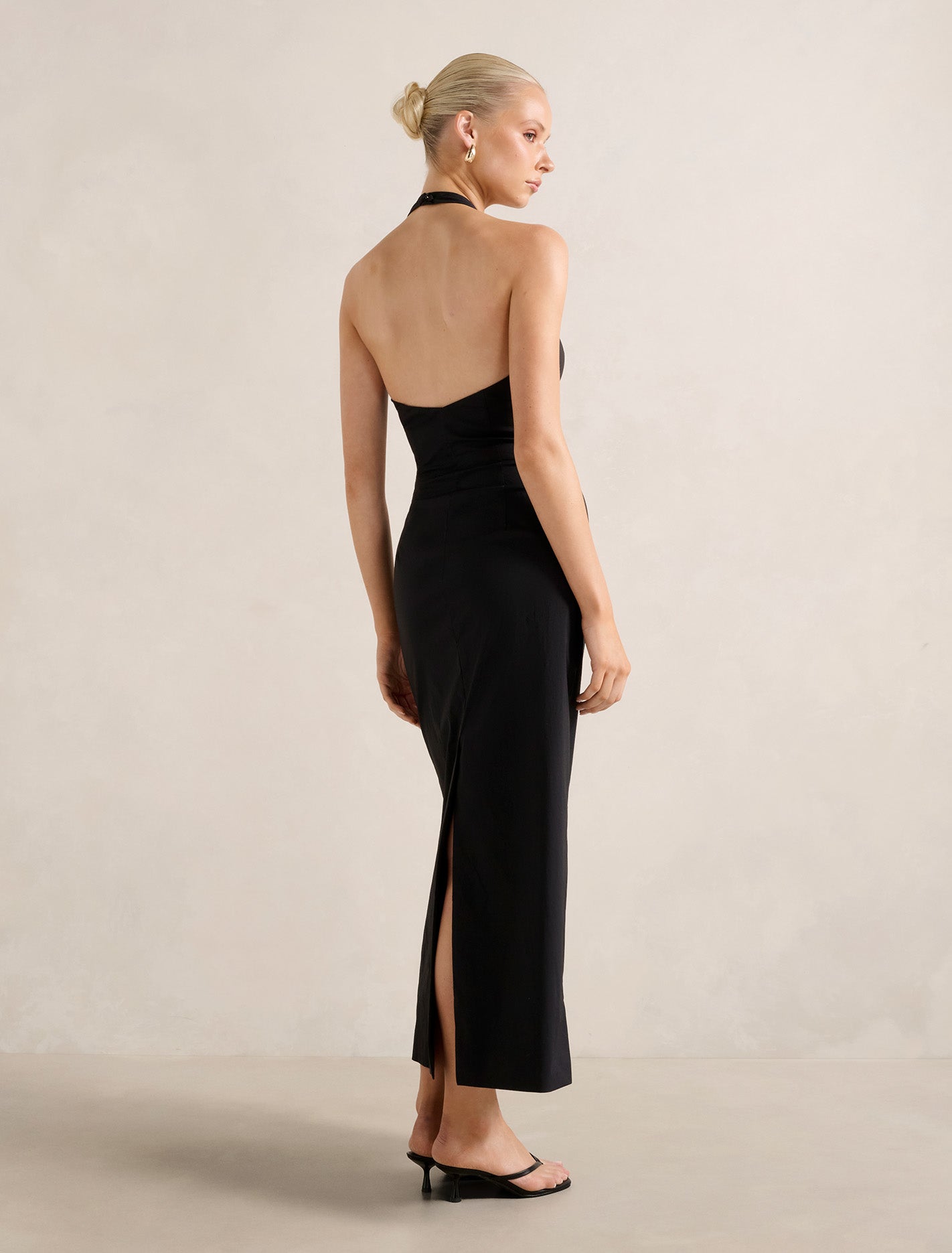 Tia Stretch Cotton Halter Midi Dress Forever New