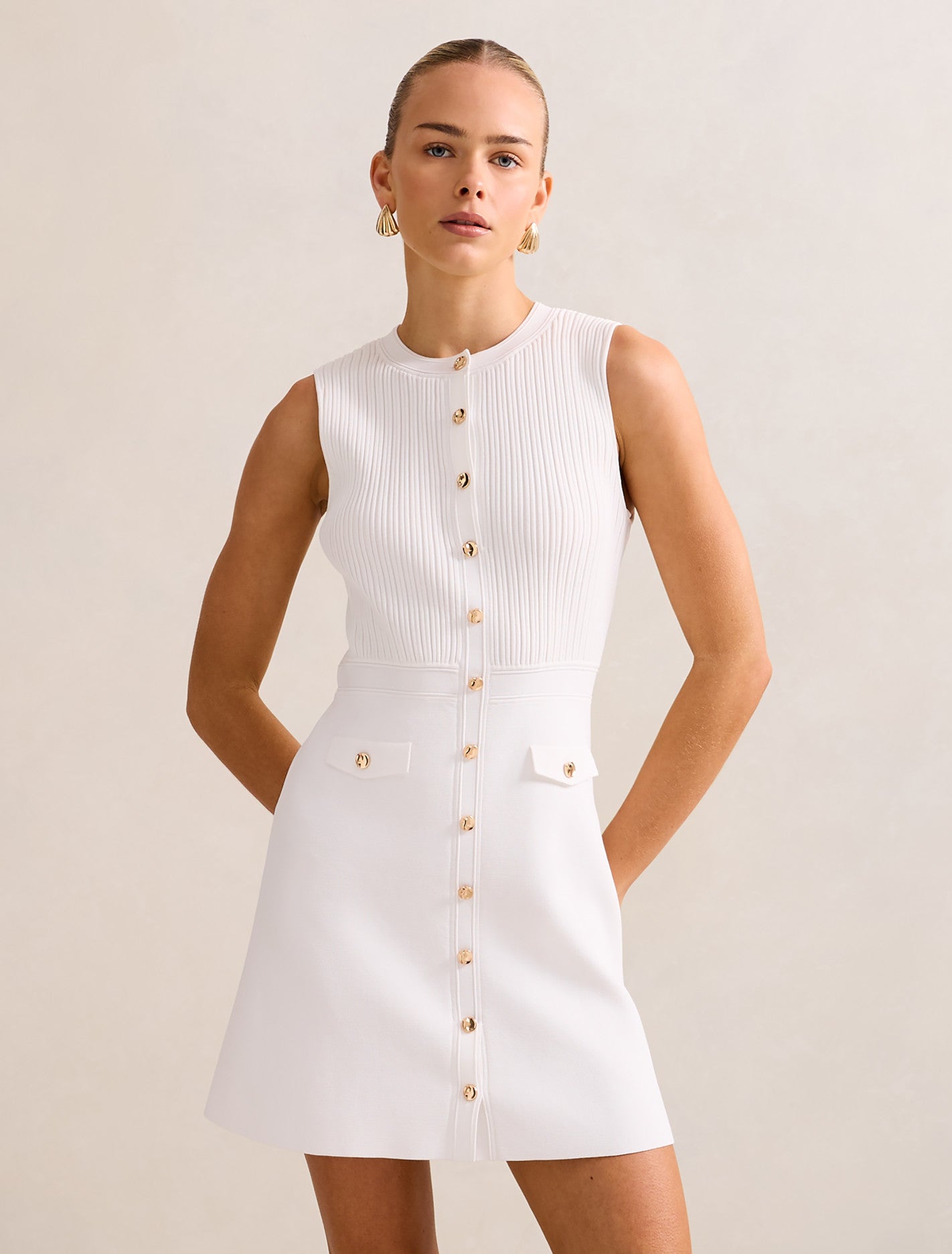 Issie Stitch Interest Mini Dress