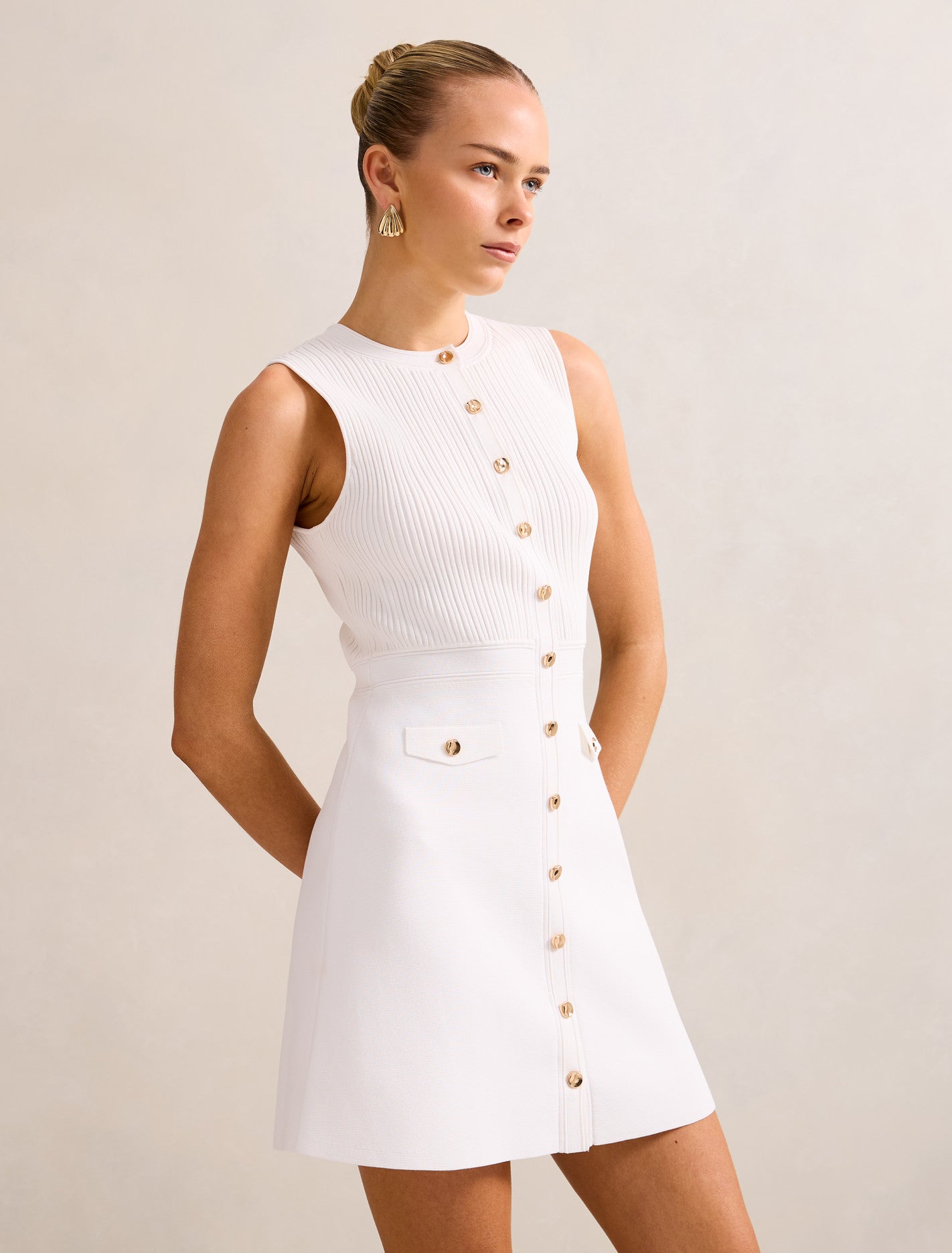 Issie Stitch Interest Mini Dress