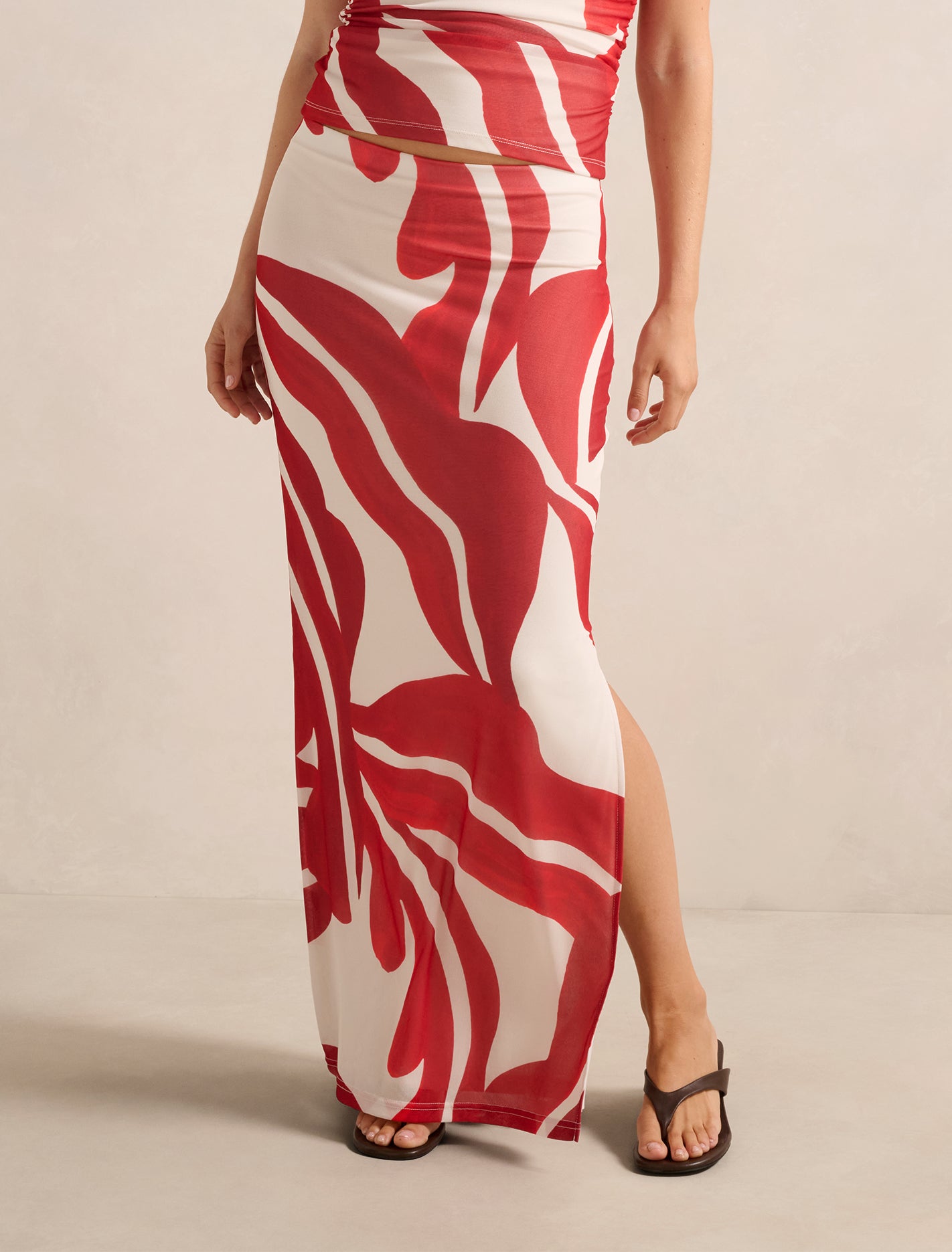 Mia Mesh Maxi Skirt Nusa Leaf Co-ord Forever New