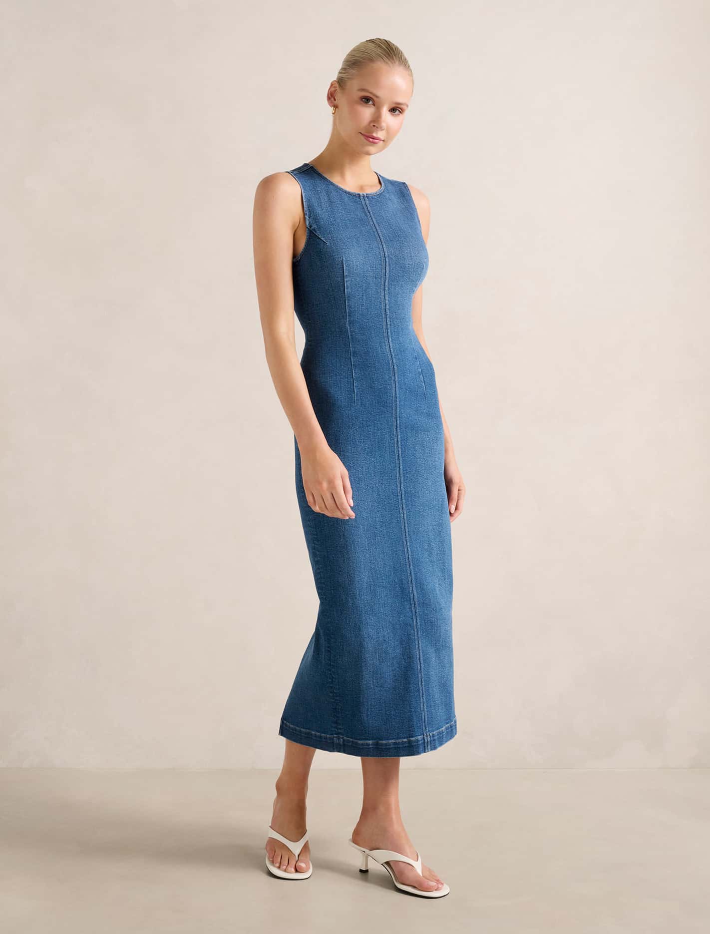 Tara Denim Midi Dress Forever New