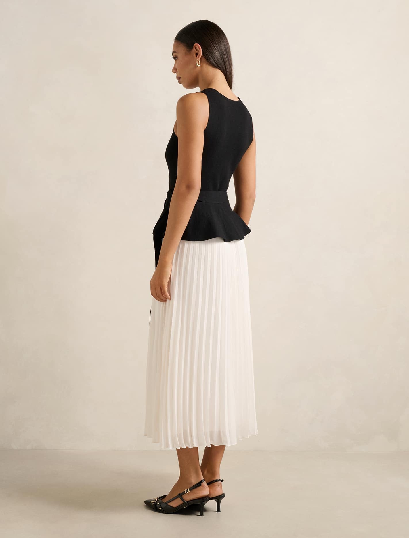 Peony Pleat Mixed Dress Forever New