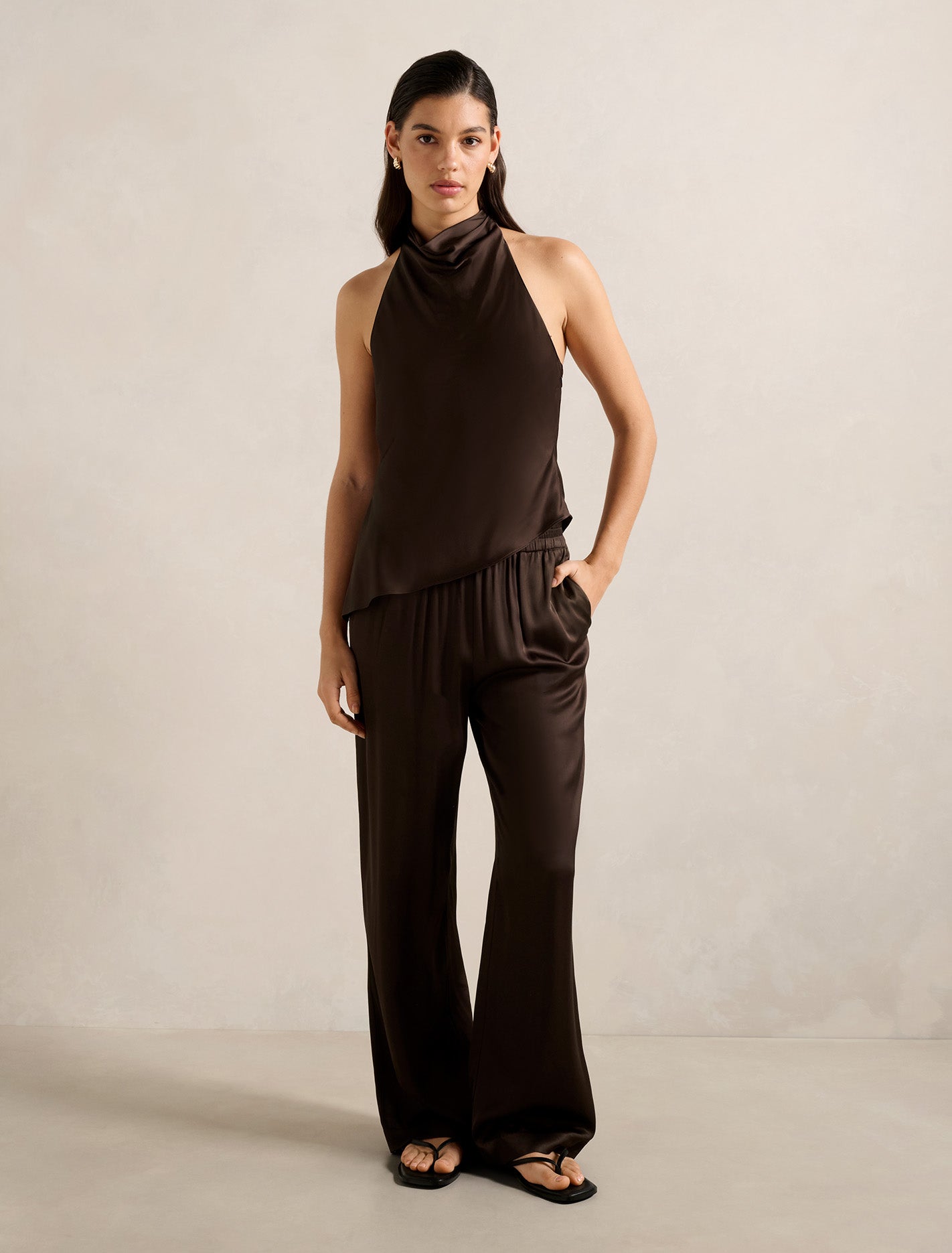 Skyler Halter Satin Top Forever New