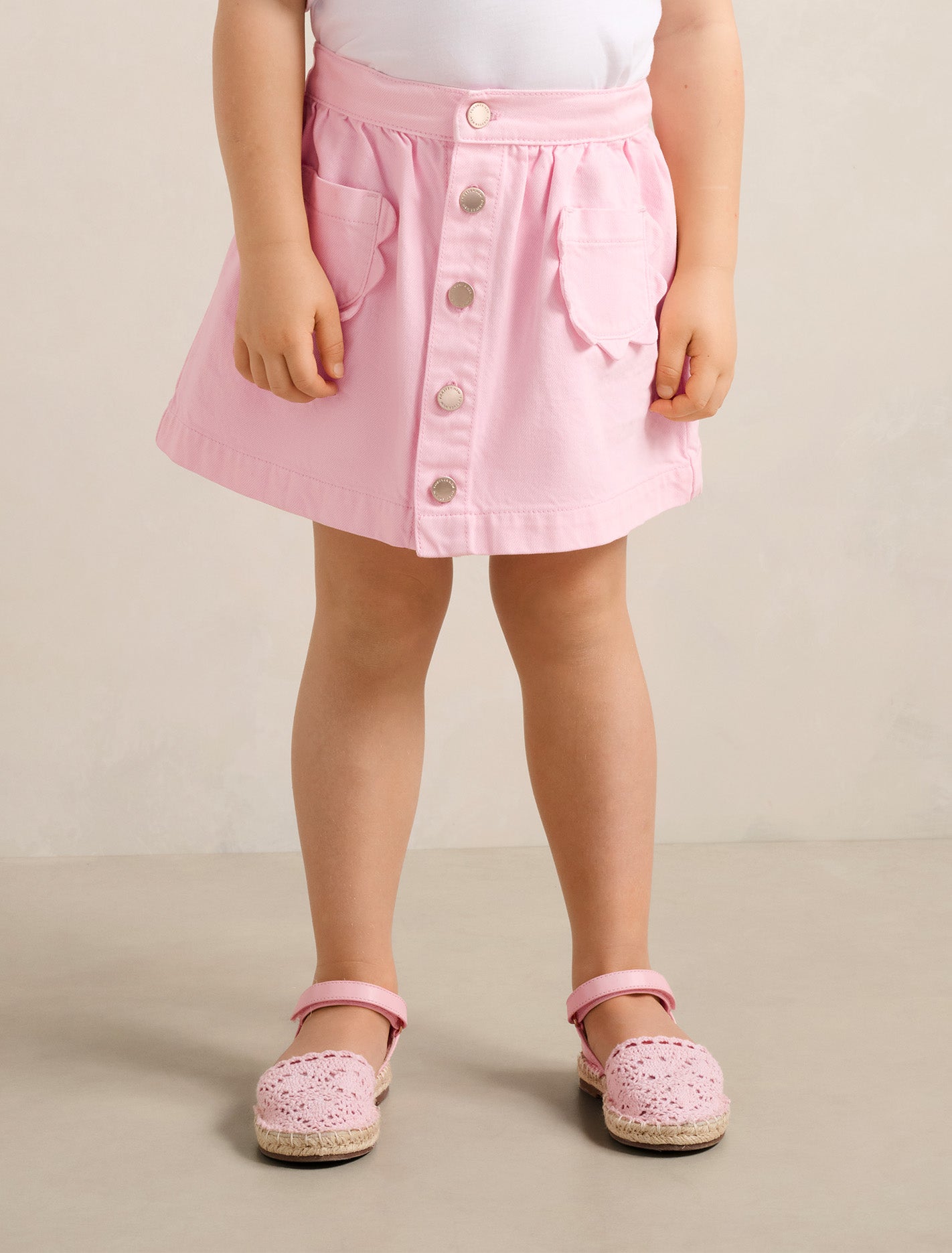 Darcie Girls Button-Down Skirt Coral Glow Forever New