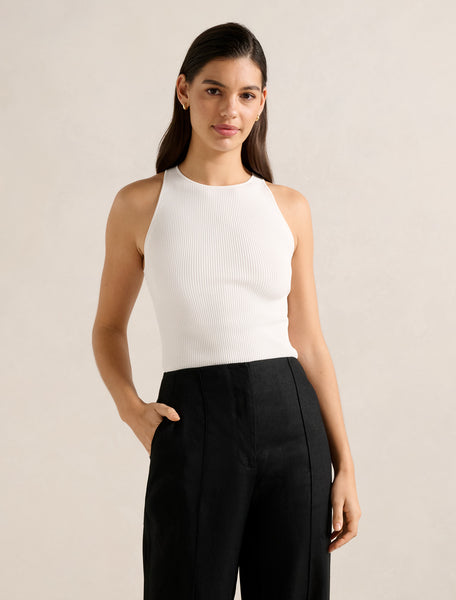 Adele ribbon tank AND MARY グレー Adele ribbon tank