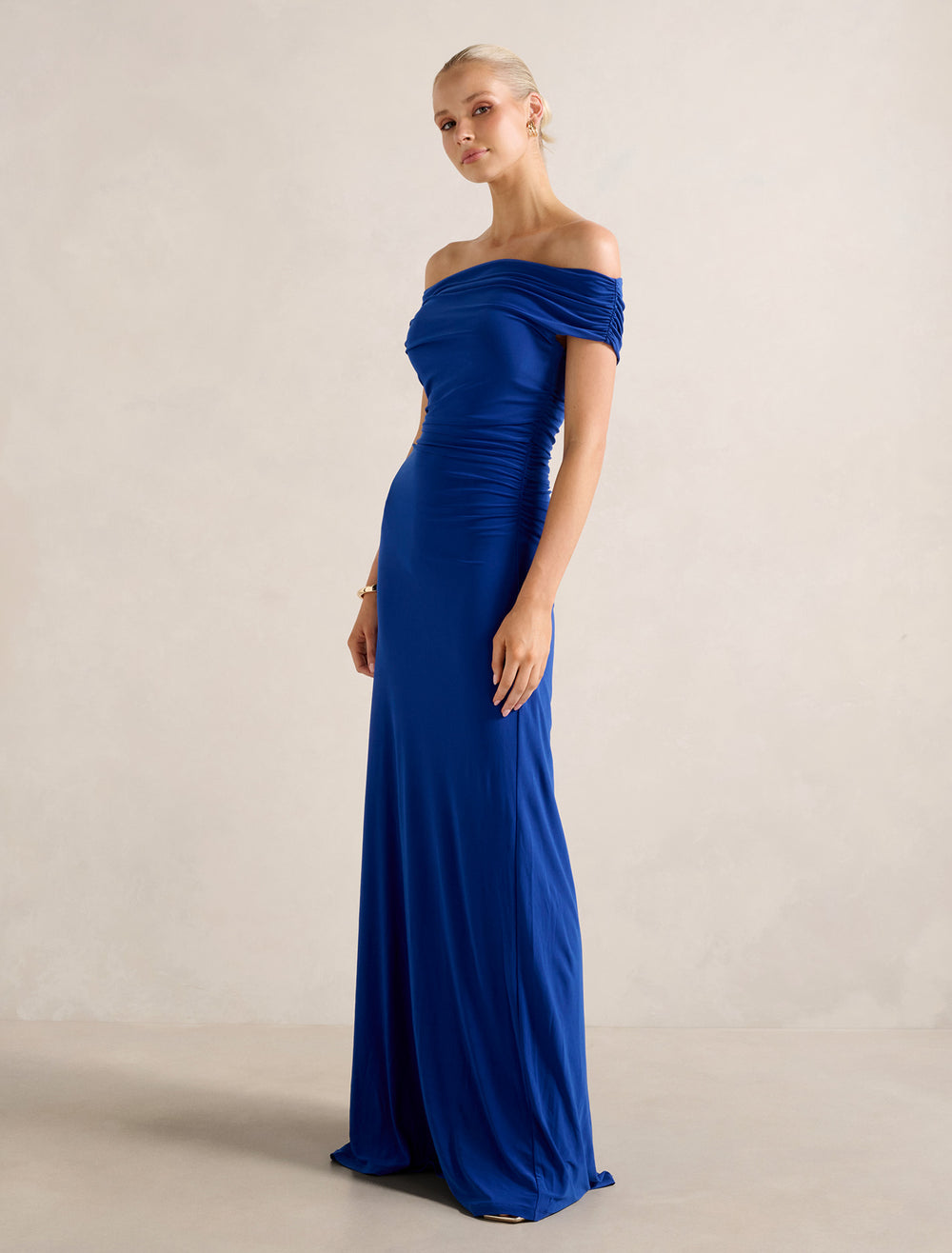 Romy Off Shoulder Jersey Maxi Dress Cosmic Blue Forever New — free download
