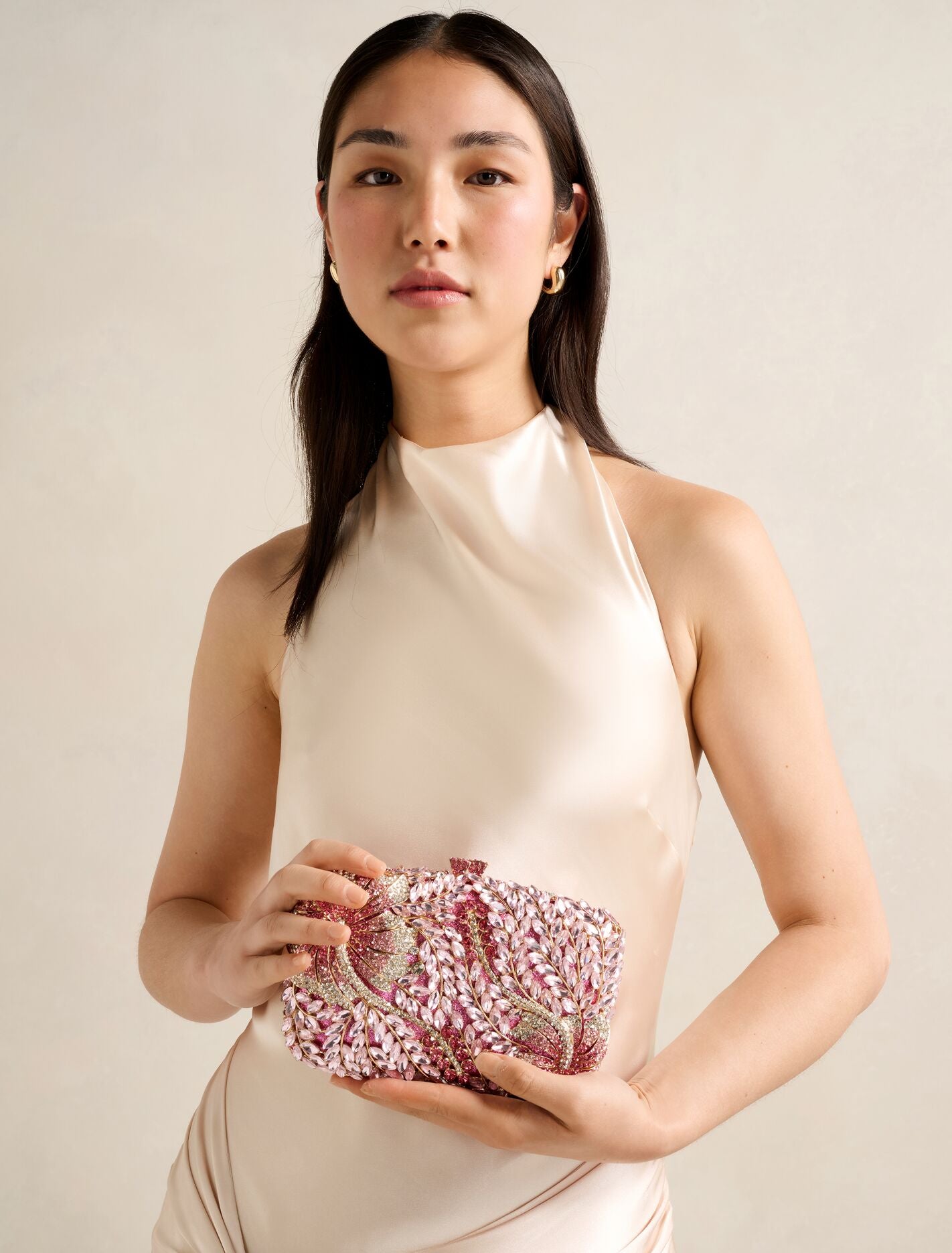 Everly Orchid Flower Clasp Hardcase Clutch Forever New