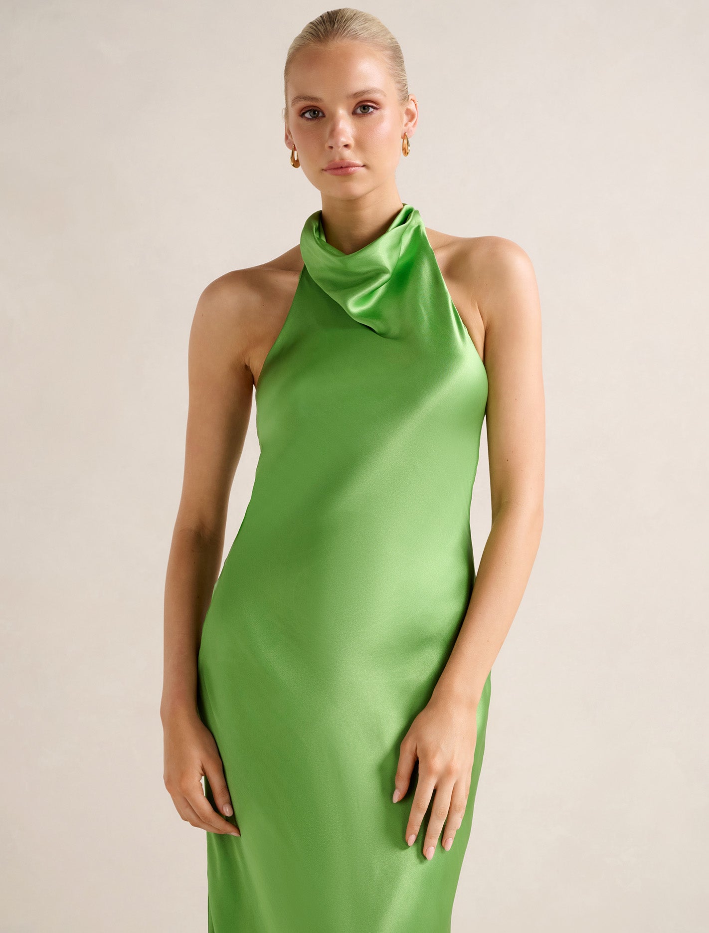 Clementine High Neck Satin Maxi Dress Forever New