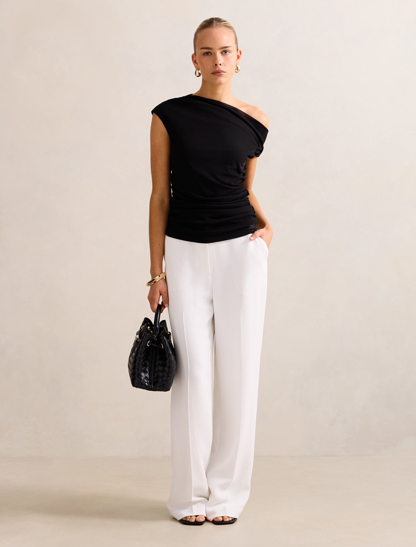 Rylee Tipped Shoulder Mesh Top