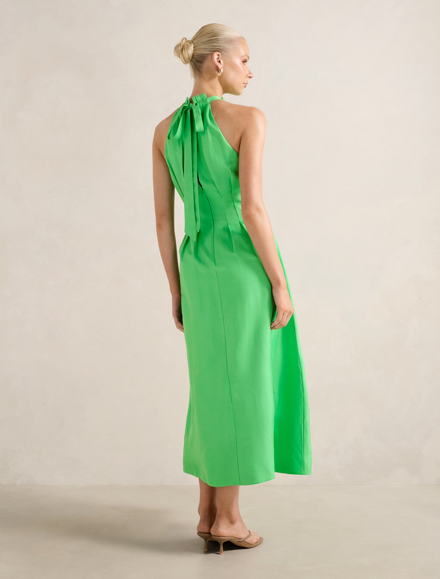 Miller Pleat Halter Midi Dress Forever New
