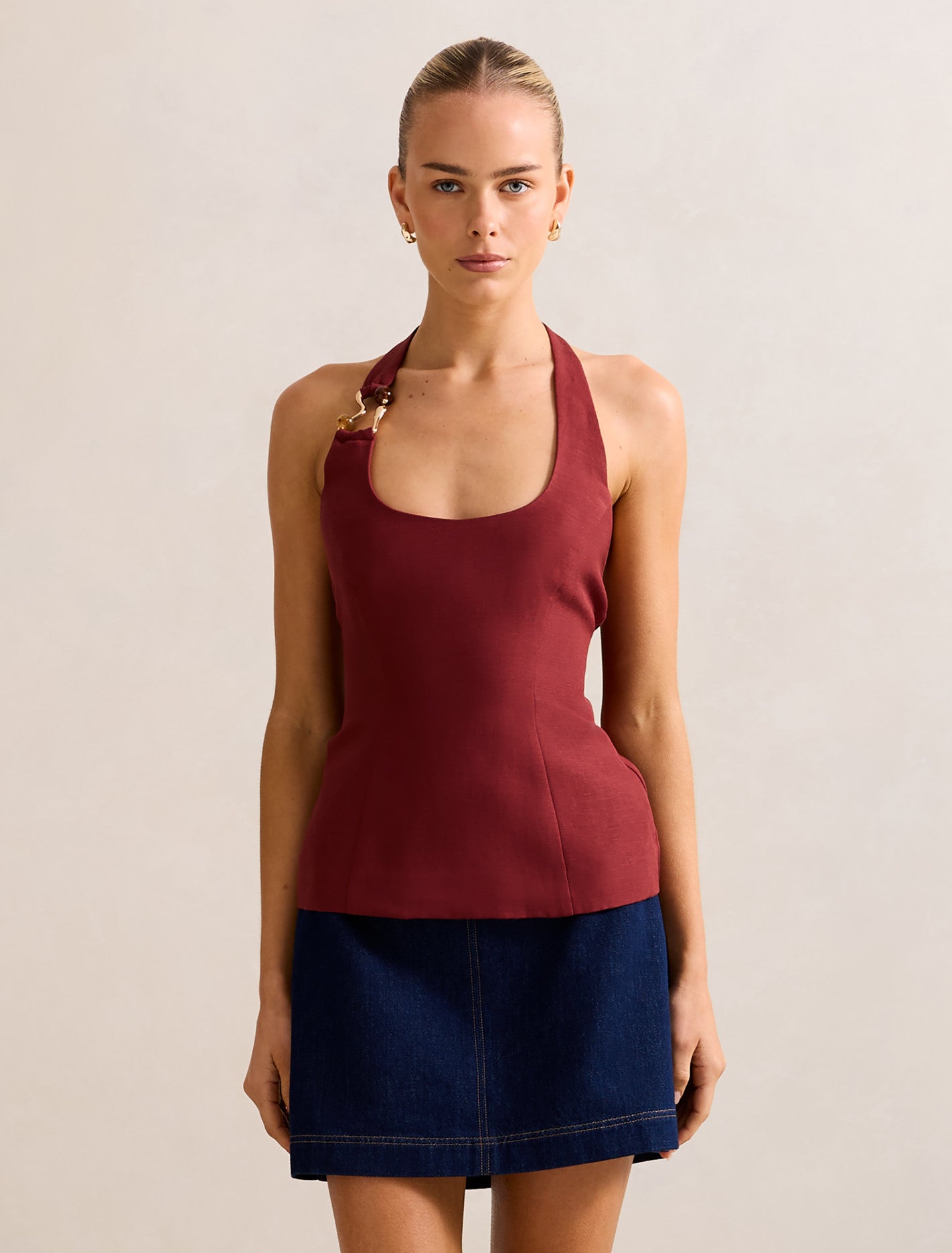 Dina Hardware Linen Top
