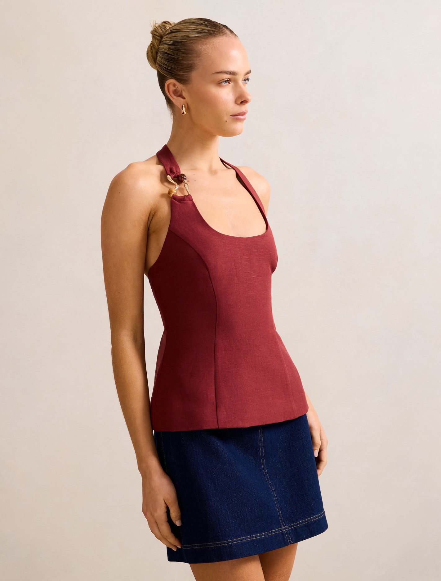 Dina Hardware Linen Top