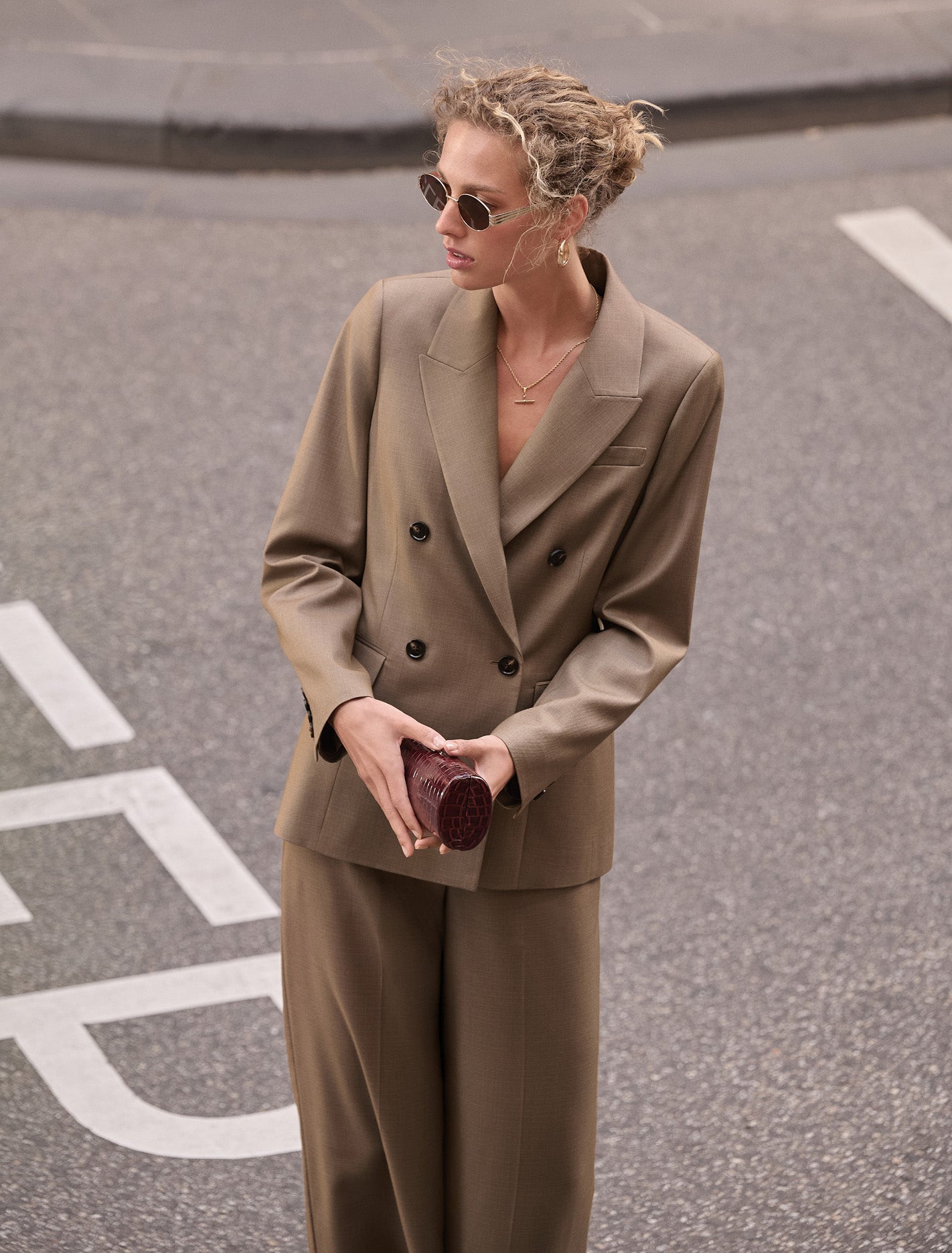 Harper Double Breasted Blazer Hazel Suit | Forever New