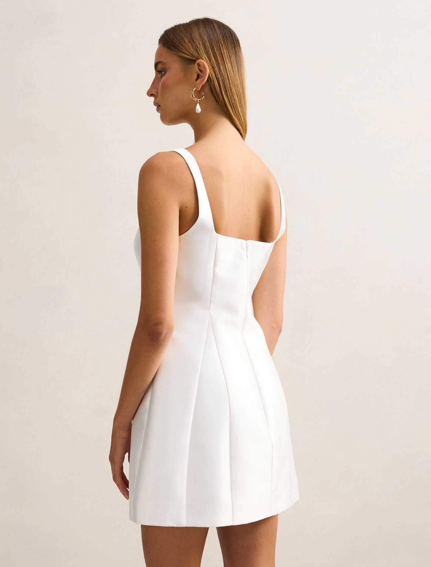 Kaitlyn Structured Satin Mini Dress Forever New