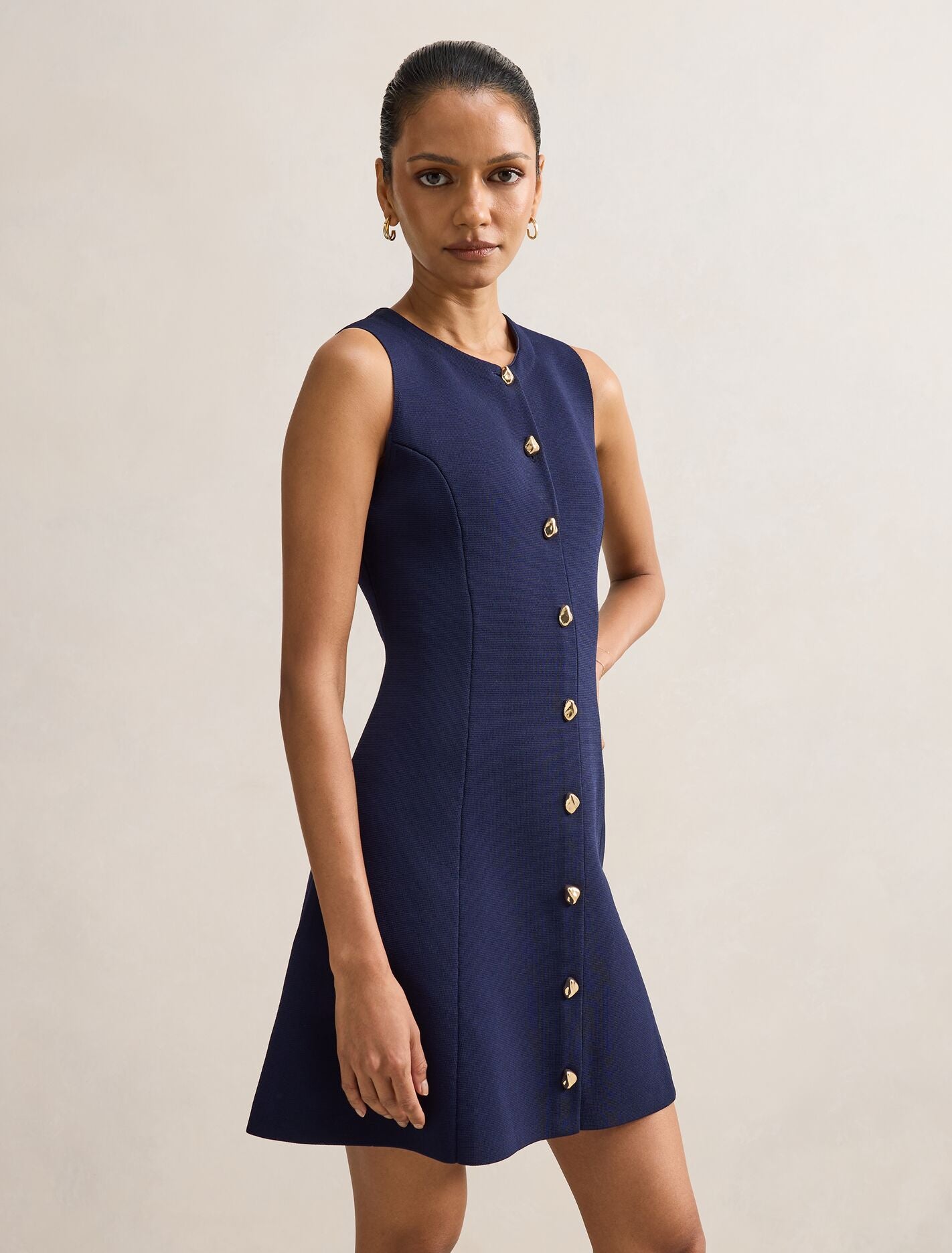 Lucienne Petite Fit And Flare Mini Dress Navy | Forever New