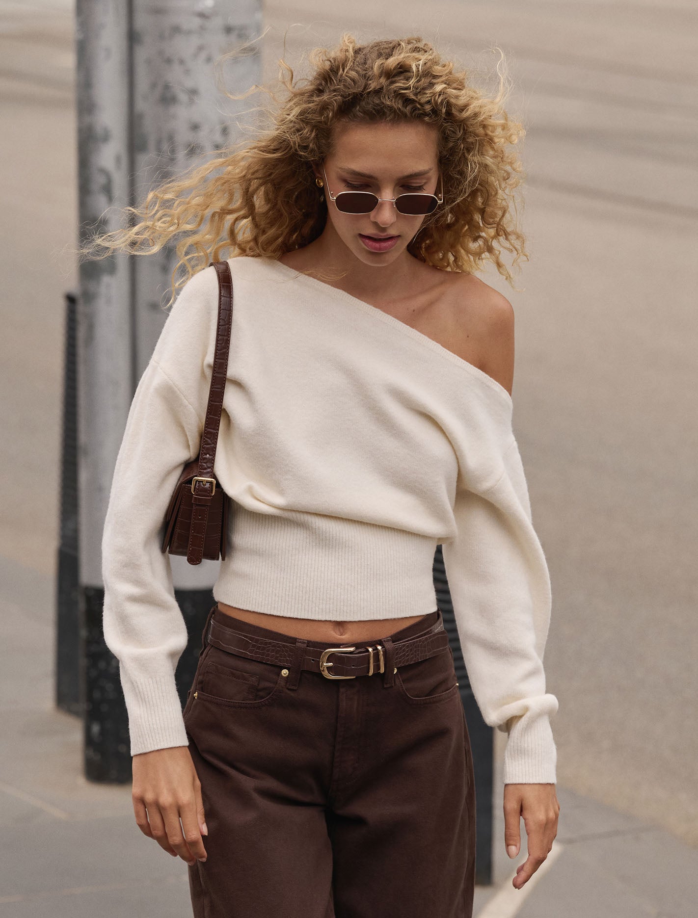 Emerson Asymmetric Sweater Cream | Forever New