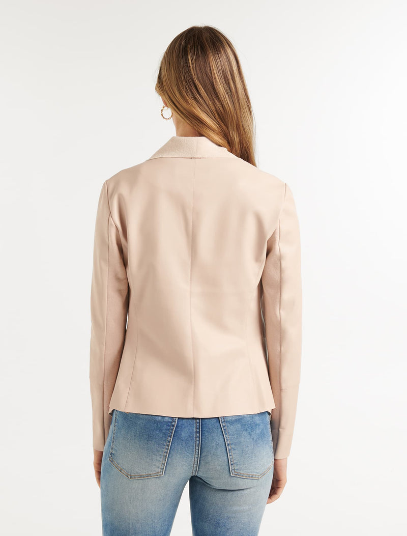 Susie Waterfall Blazer Soft Pink | Forever New
