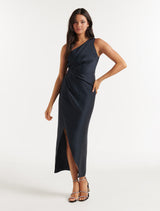 Melissa One Shoulder Satin Dress Forever New