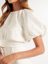 Brooke Petite Puff Sleeve Top Forever New