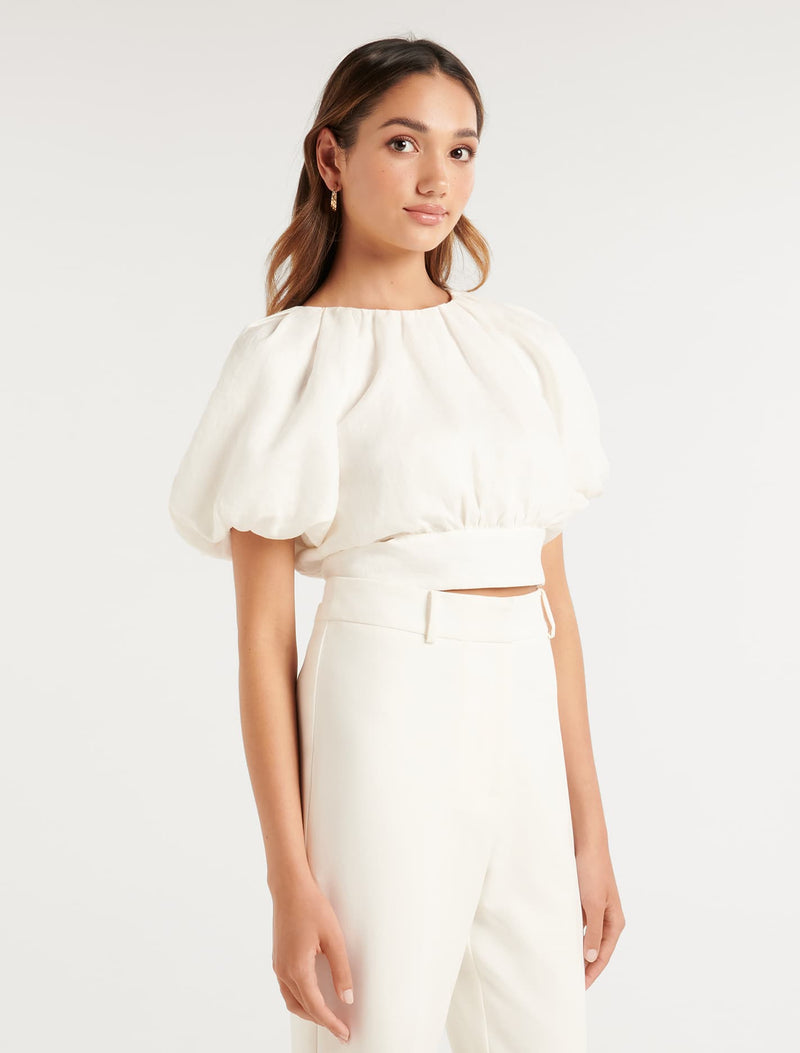 Brooke Petite Puff Sleeve Top Forever New